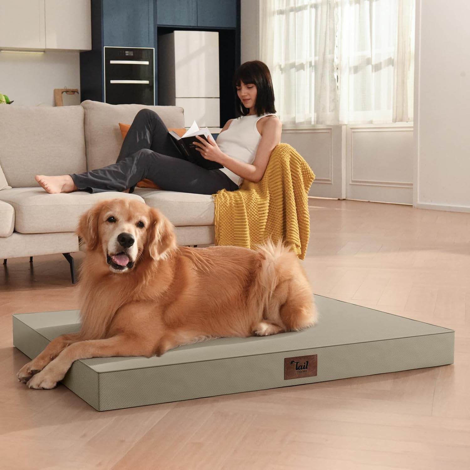 Outdoor Extra Large Dog Bed XXL for Giant Breed Dogs | Egg Crate Orthopedic Foam, Fits 48x30 Crates, TPU Waterproof Layer, Machine Washable 1680D Oxford Cover, Up to 110 lbs - Image 5