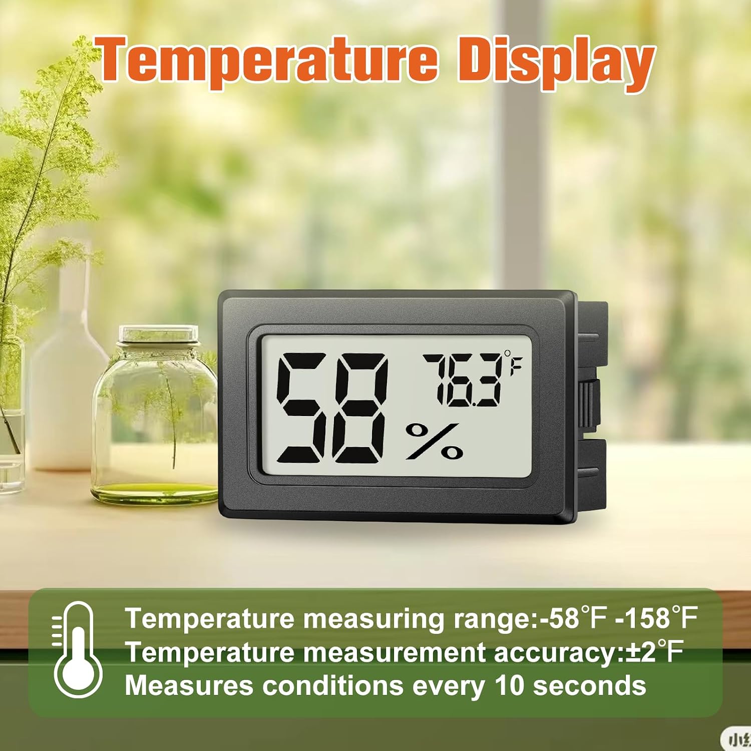 6 Pack Mini Hygrometer Indoor Humidity Meter, Digital Thermometer Monitor | Small Indoor Humidity Gauge Meter Fahrenheit (℉) for Thermostat Reptile Tank, Mason Jars JJMTDS - Image 4
