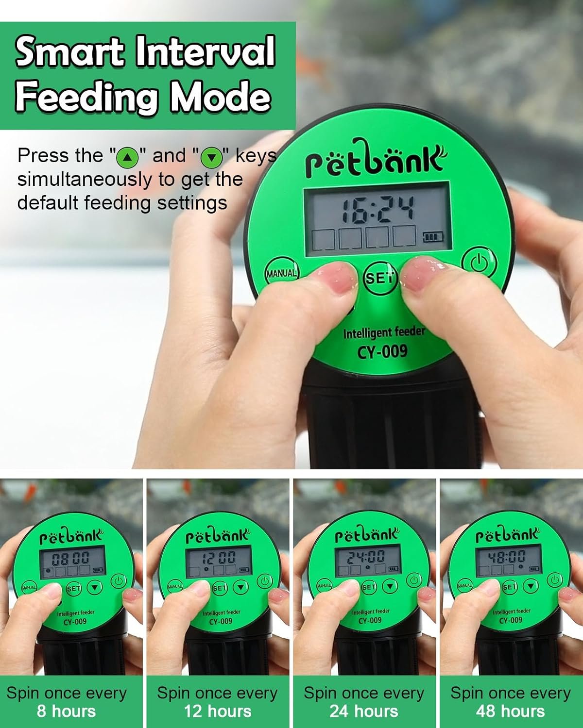Automatic Fish Feeder for Aquariums - Rechargeable Auto Fish Food Dispenser Timer Feeder with USB Charger Cable,LCD Screen, Customized Schedule - Image 5