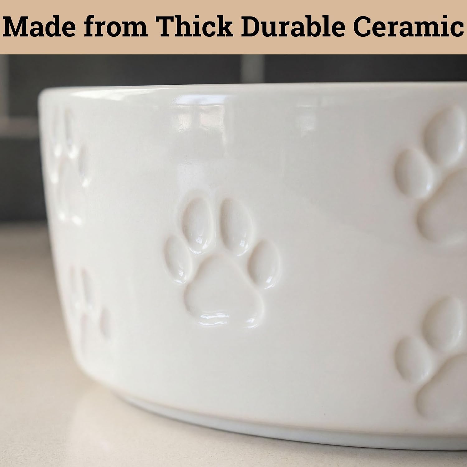 Ceramic Dog Bowl Set of 2 with Anti-Skid Base, 5.5"W x 2"H, 2 Cup Capacity | Thick Ceramic, Dishwasher Safe, Anti-Skid Rubber Base, 2 Cups per Bowl, Ceramic Food and Water Bowls Set of 2 for Small Dogs - Image 8