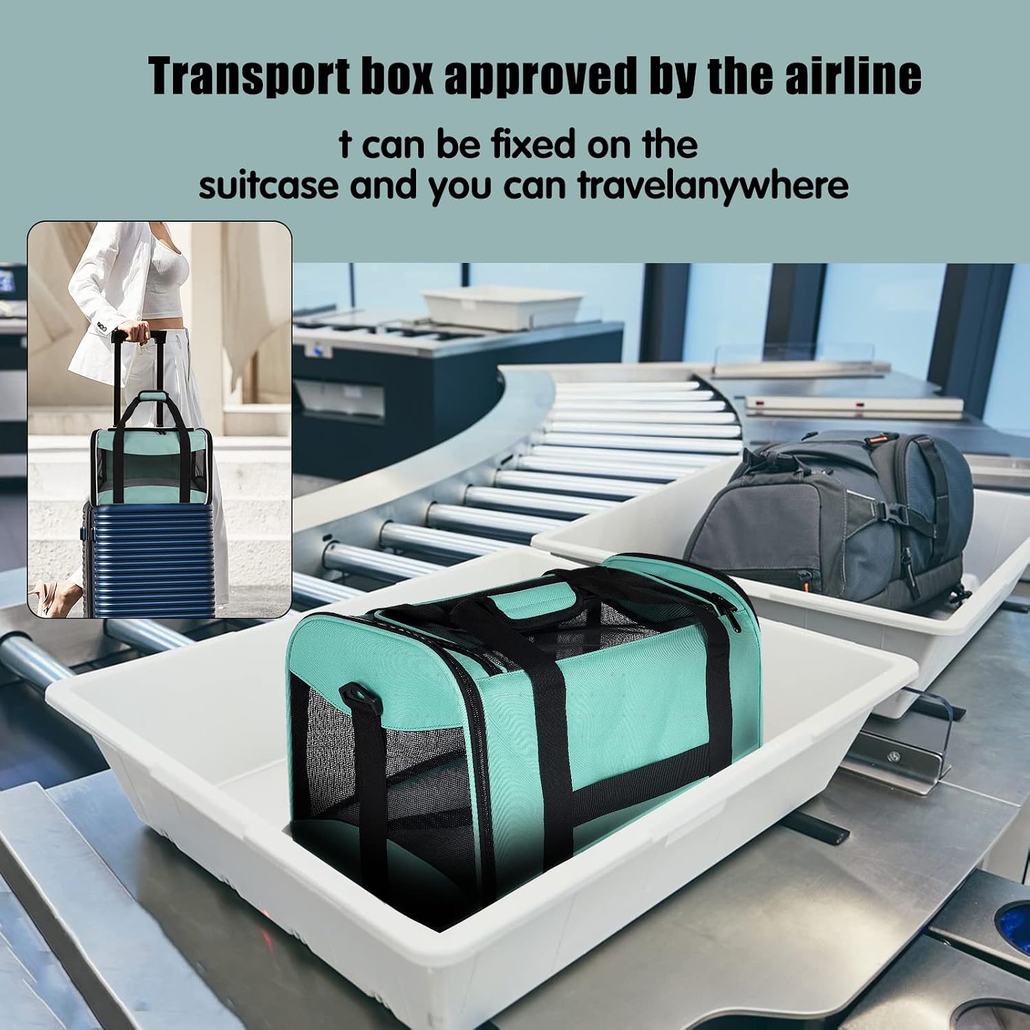 Cat Dog Carriers Soft-Sided Pet Carrier Large Cats for Medium Big Cat Small Dog Puppy up to 16lbs TSA Airline Approved Animal Collapsible Cat Carrier Carriers Travel Carrier Cat Bag (17x11x11) - Image 5
