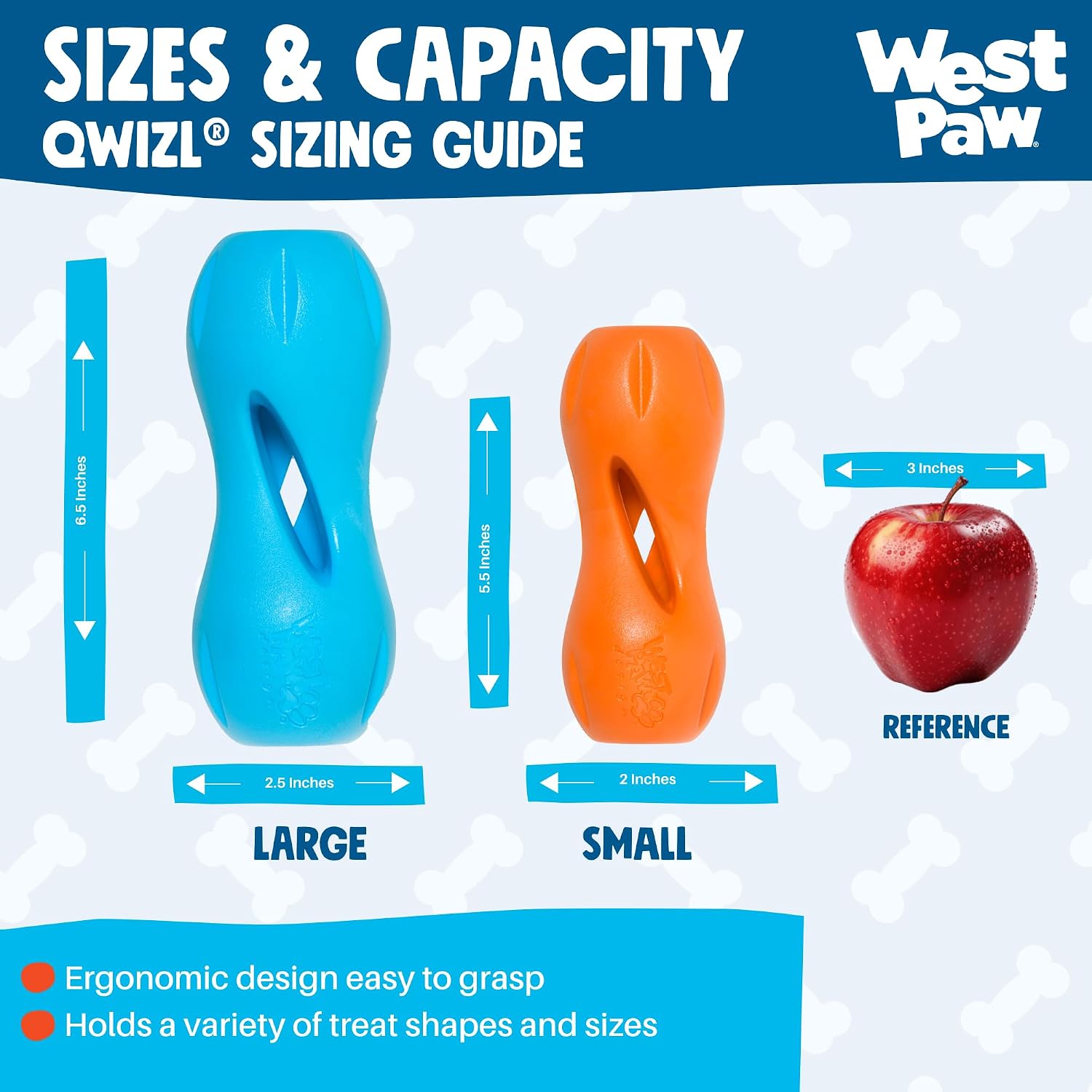 WEST PAW Qwizl Durable Zogoflex Dog Puzzle Toy for Mental Stimulation, and Enrichment - Treat Dispensing for Bully Sticks and Dental Sticks - Dishwasher Safe - Made in USA - Large - Aqua - Image 5