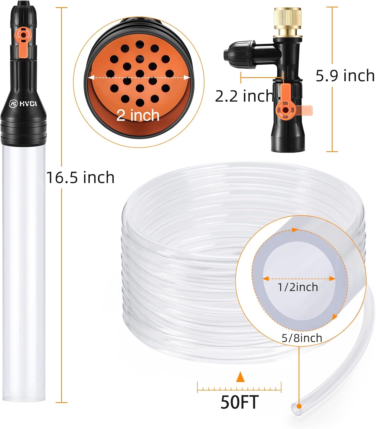 enomol Gravel Vacuum for Aquarium Water Changer Fish Tank Cleaning Tools,Siphon Universal Quick Pump Aquarium Water Changing (30ft) - Image 6