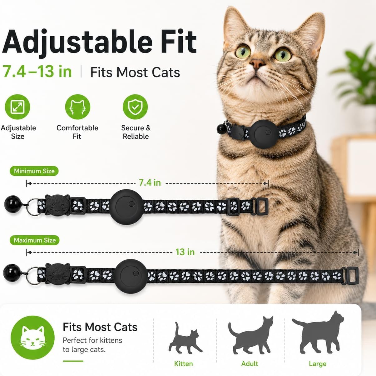 Pet Tracker,GPS Collar for Cats (Android Only) Smart tag,Waterproof Compatible with Google Find My,No Monthly Fee,Advanced Tracking Solution Smart Collar for Pet Safety Ideal Small Large Cats - Image 7