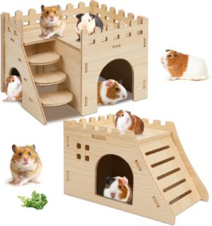 PETKNOWS 2-Pack Hamster House Woode...