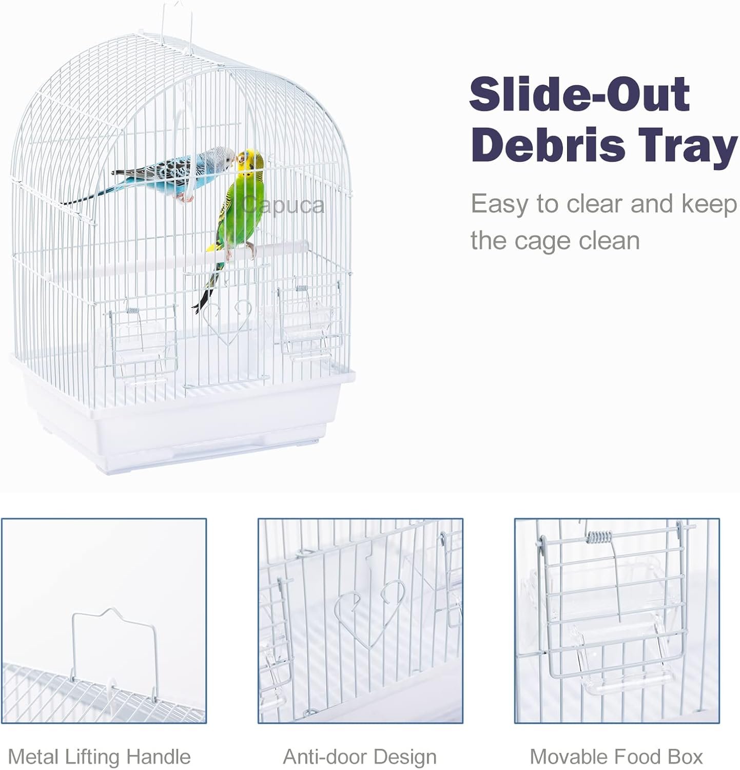 Small Bird Travel Cage - Lightweight Small Birds Starter Kit with Birdcages and Accessories Great for Parakeets Lovebirds Parrotlets Finches Canaries - Image 5