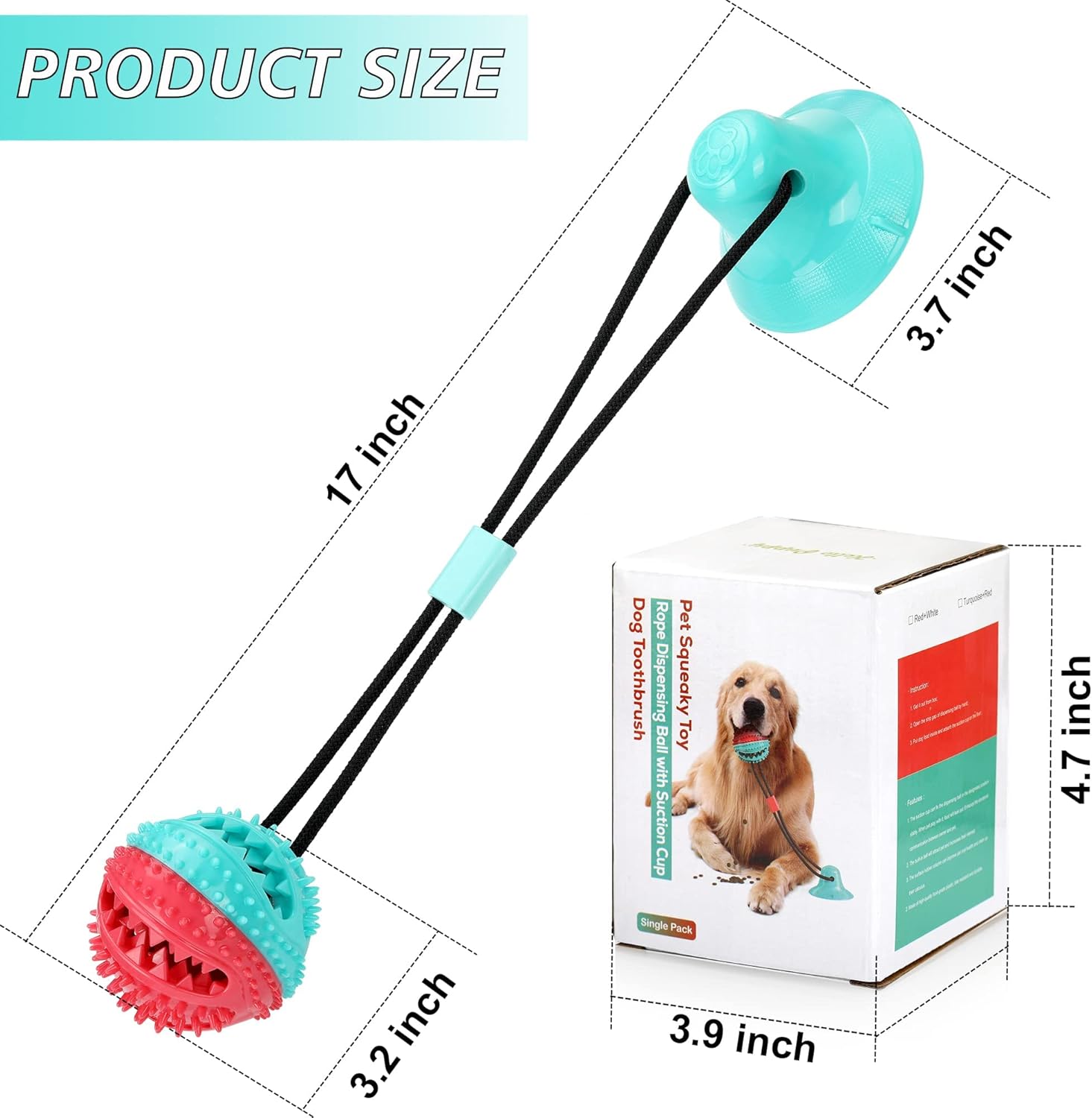 ALLRIER Dog Toys to Keep Them Busy for Boredom,Interactive Dog Toys Tug of War, Mentally Stimulating Toys for Dogs, Puppy Teething Puzzle Treat Food Dispensing Ball Toy for Small Medium Dogs - Image 7