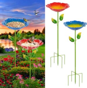2 Pack Bird Bath for Outside, Outdo...