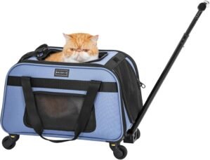Petsfit Cat Carrier with Wheels, Re...