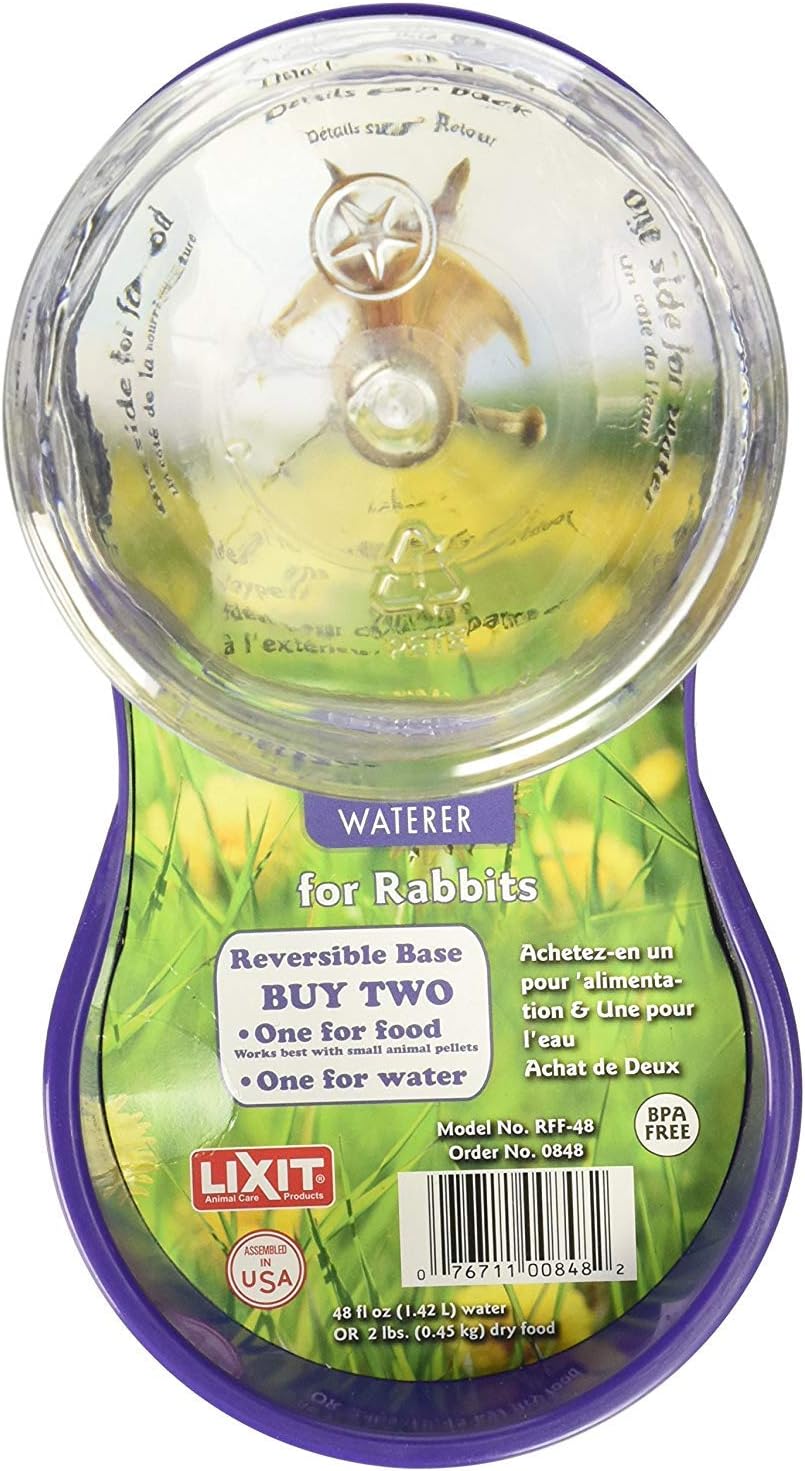 Lixit Reversible Waterer/Feeder for Rabbits and Other Small Animals. (Pack of 1),Purple - Image 4