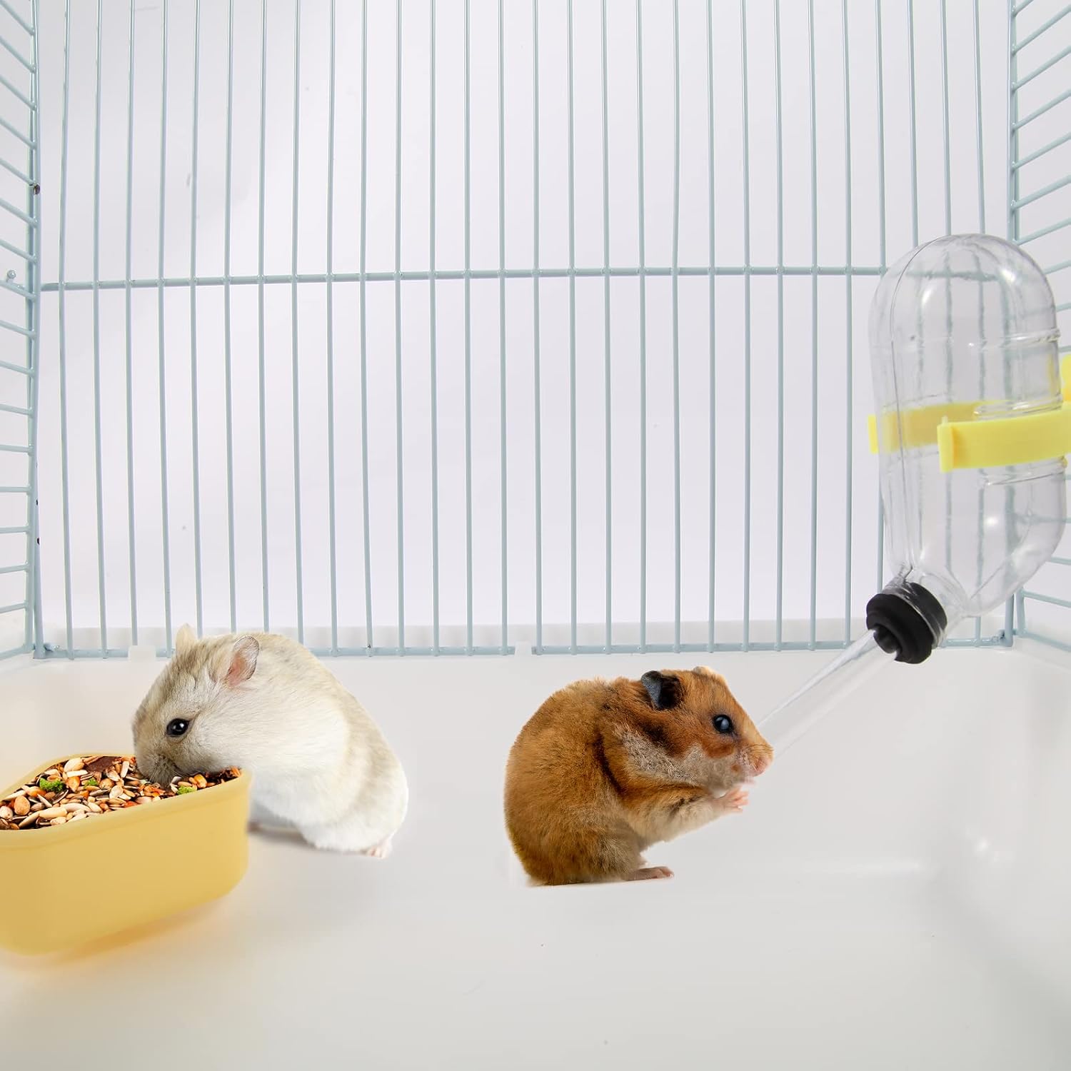 Hamster Travel Portable Carrier Cage Small Animal Carry Case | with Water Bottle&foodbowl& for Dwarf Hamster,Ferrets,Hedgehog,Chinchilla(White) - Image 4