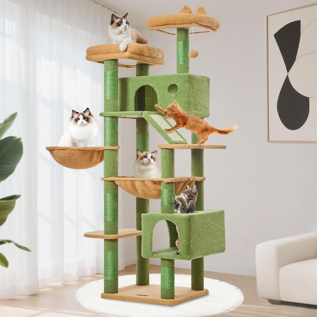 Taoqimiao Cactus Cat Tree, 71 in Ex...