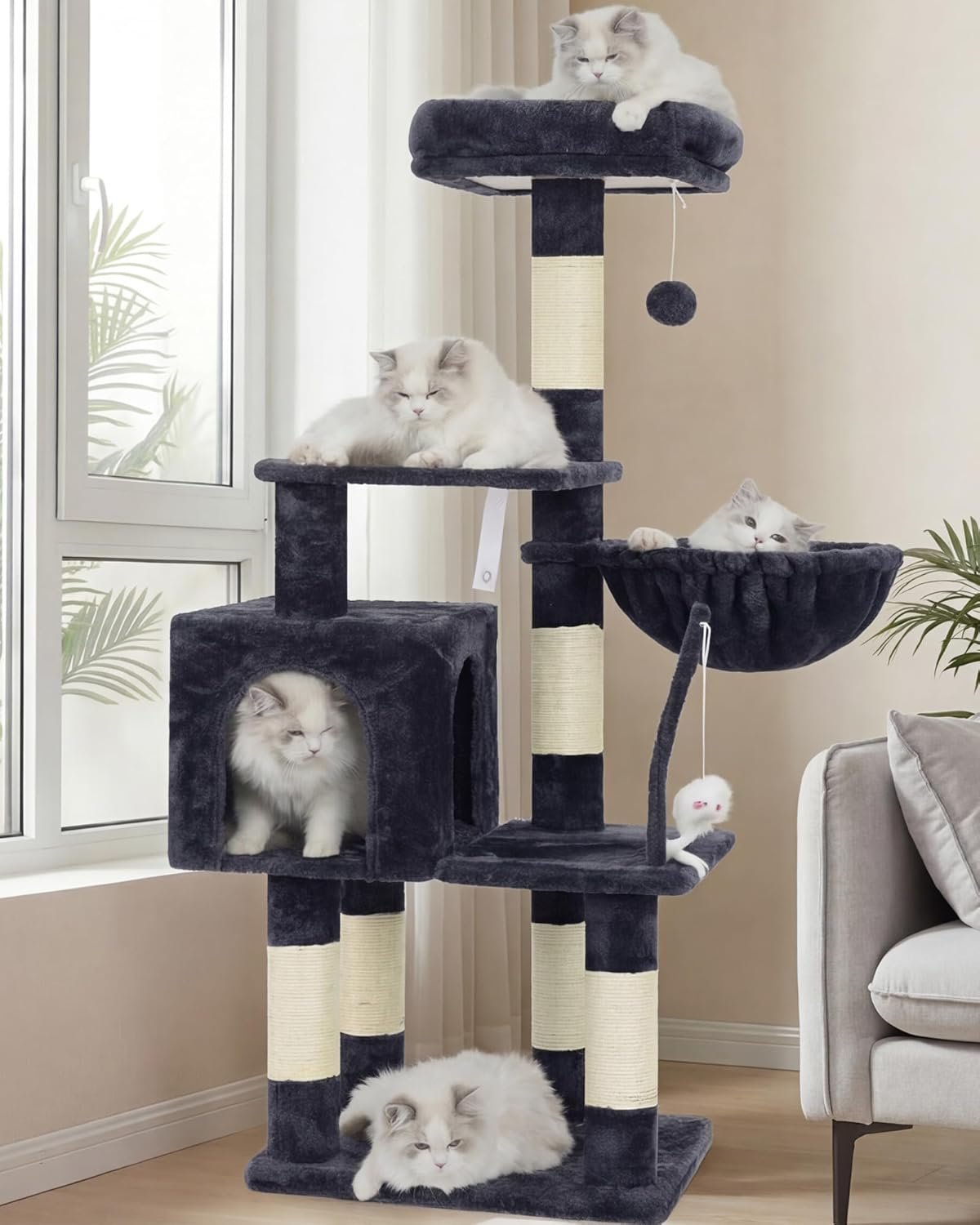 Heybly Cat Tree with Toy, 43.3 inch...