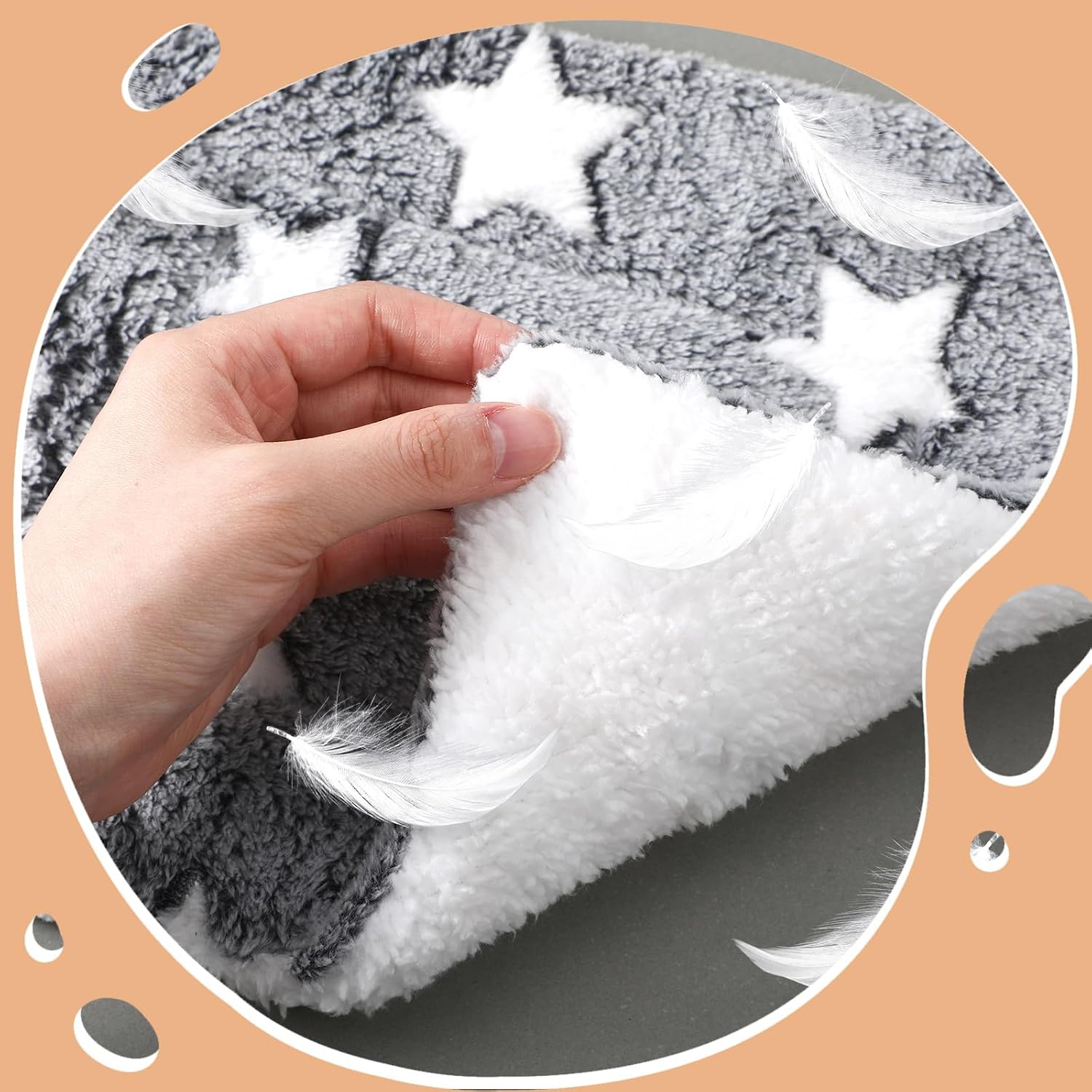 Jetec 3 Pcs Bunny Guinea Pig Beds Soft Bunny Mats Warm Guinea Pig Mat Small Animal Bed Pads Fleece Sleeping Pads for Indoor Rabbit Hamster Squirrel Hedgehog Chinchilla(Fleece,Pineapple Grid,Gray) - Image 3