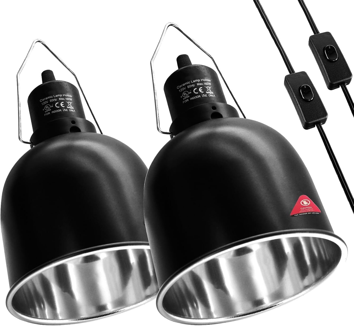 MECESOR Reptile Light Fixture, 2 Pa...