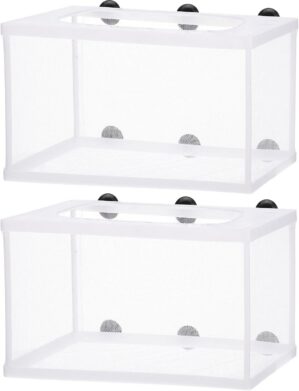 2 Pieces Fish Tank Breeder Net Mesh...