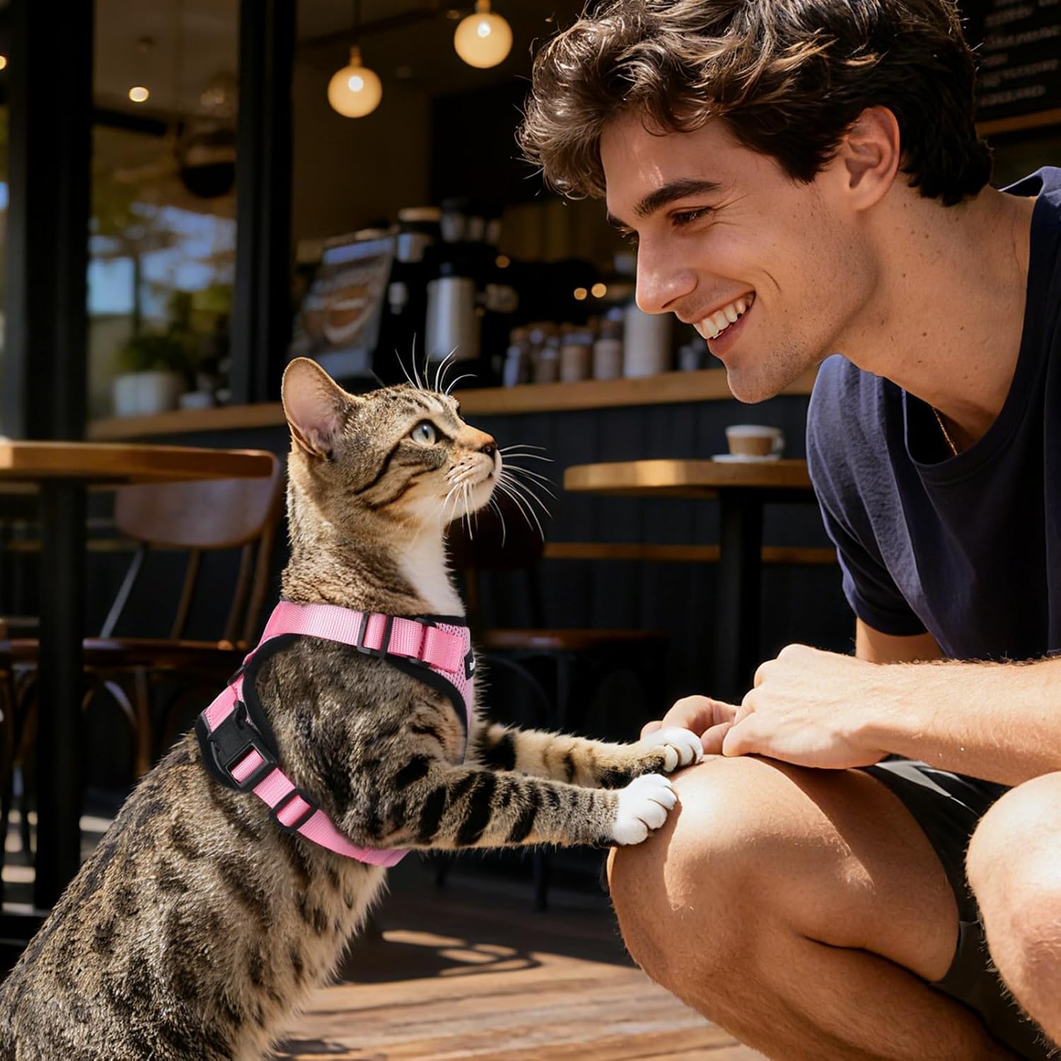 Dooradar Cat Harness and Leash Set, Adjustable and Escape Proof, Xs | Easy Fit, Snap Buckles, Soft Breathable Vest, Sturdy Clip, Reflective Strips, for Small & Average Cat Walks, Pink - Image 8