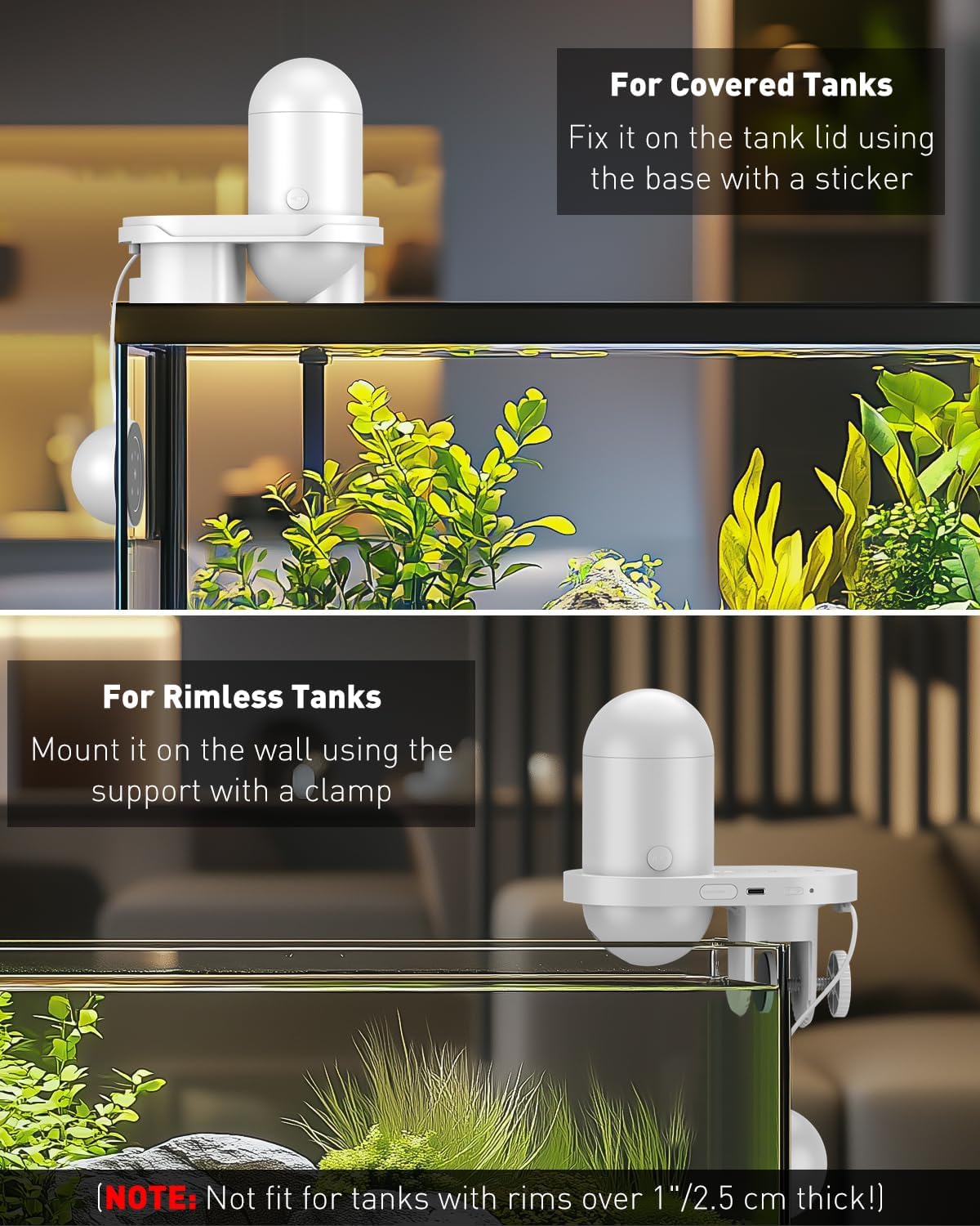 Pawfly WiFi Automatic Fish Feeder for Aquariums, Smart Auto Fish Food Dispenser with App Control 2.5 K HD Video & Timer, 230 mL Vacation Feeder for Powder Pellets & Small Pillars, USB Powered - Image 3
