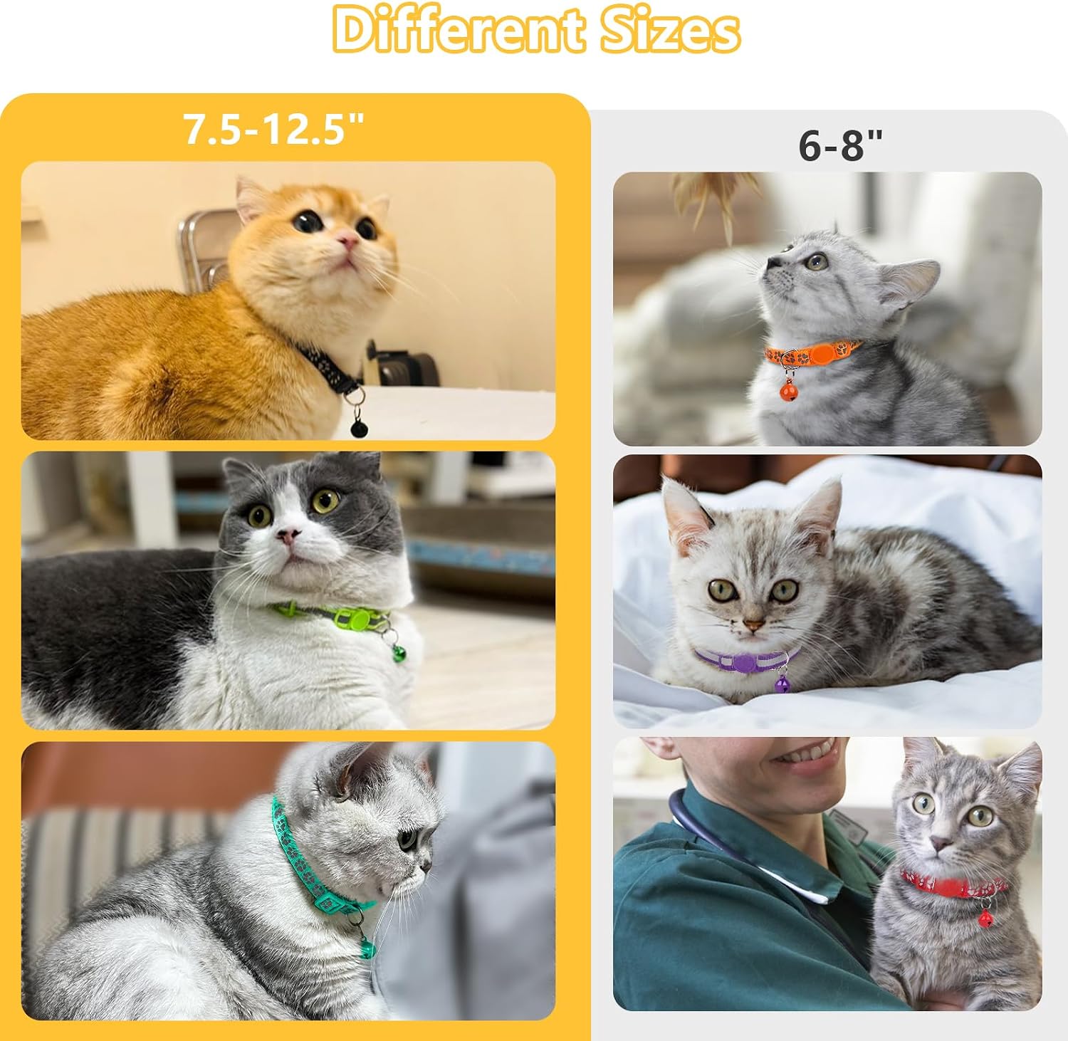 Taglory 2 Pack Reflective Breakaway Cat Collar with Bell, Green | Adjustable 7.5-12.5 in, Lightweight Nylon, Safety Quick-Release Buckle, Boy Girl Kittens, Night Visibility - Image 4