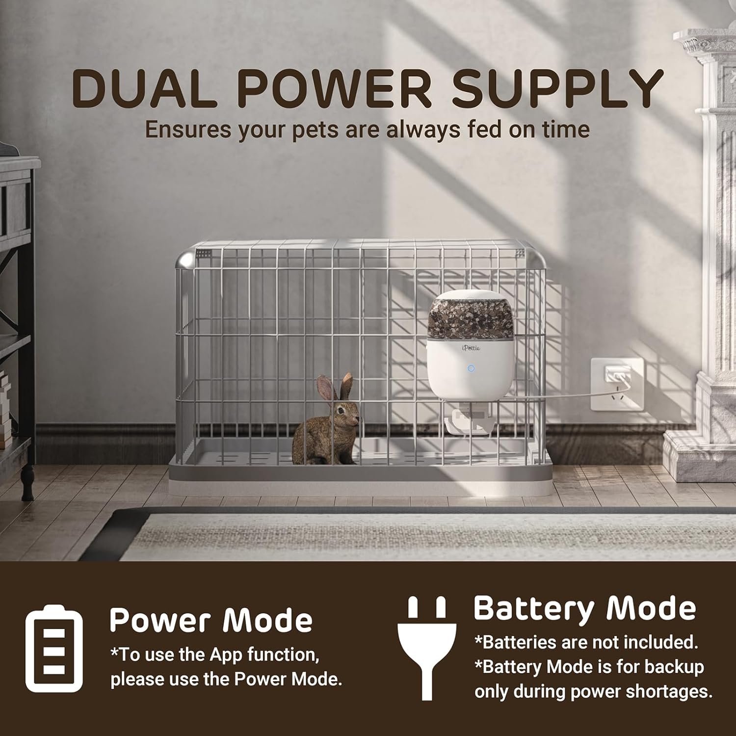iPettie Smart WiFi Hanging Cage Feeder for Rabbits, Cats, Dogs & Hamsters - Perfect for Pet Stores, Remote & Portion Control, Timed Feeding, 62oz Capacity, Compatible with 5-30mm Dry Food - Image 7