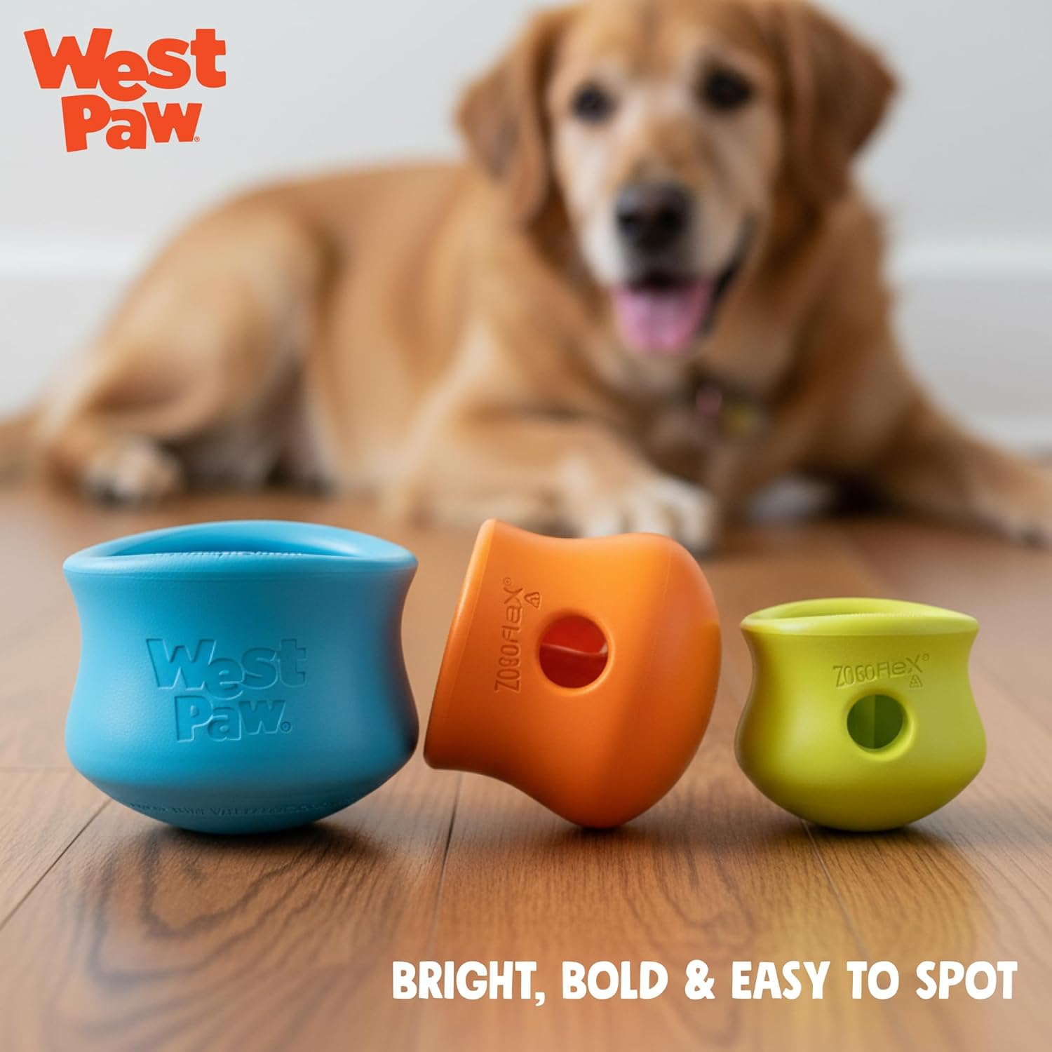 WEST PAW Zogoflex Toppl Interactive Treat Dispensing Puzzle Dog Toy for Mental Stimulation & Enrichment-Holds Kibble & Treats-Lickable, Freezable & Dishwasher Safe-Made in USA-Large-Aqua Blue - Image 5