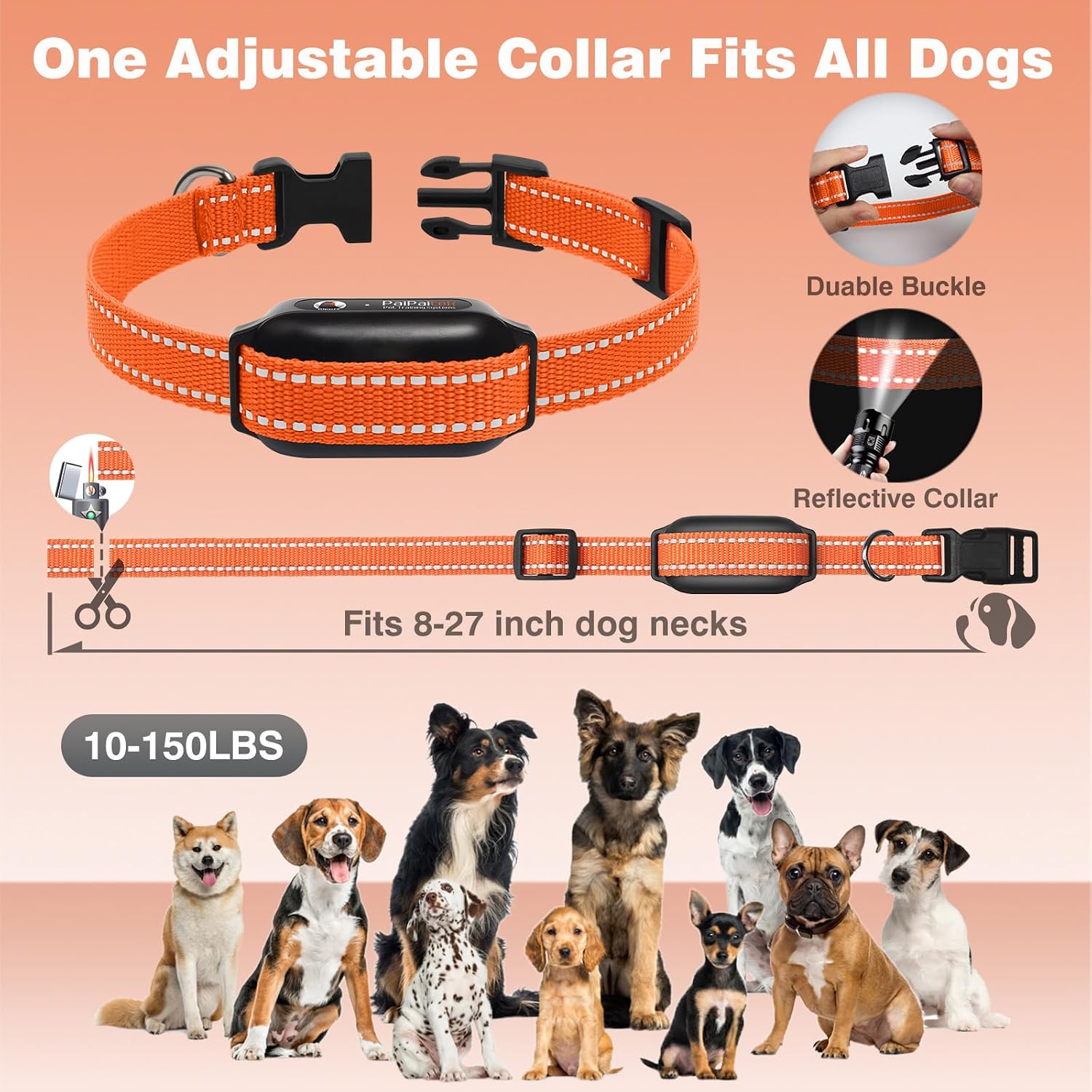 Vibrating Dog Collar No Shock - 3300ft Dog Training Collar with Remote for 10-120lbs Small Medium Large with Beep, Vibration, Ultrasonic Modes, Security Lock & No Prongs - Image 6