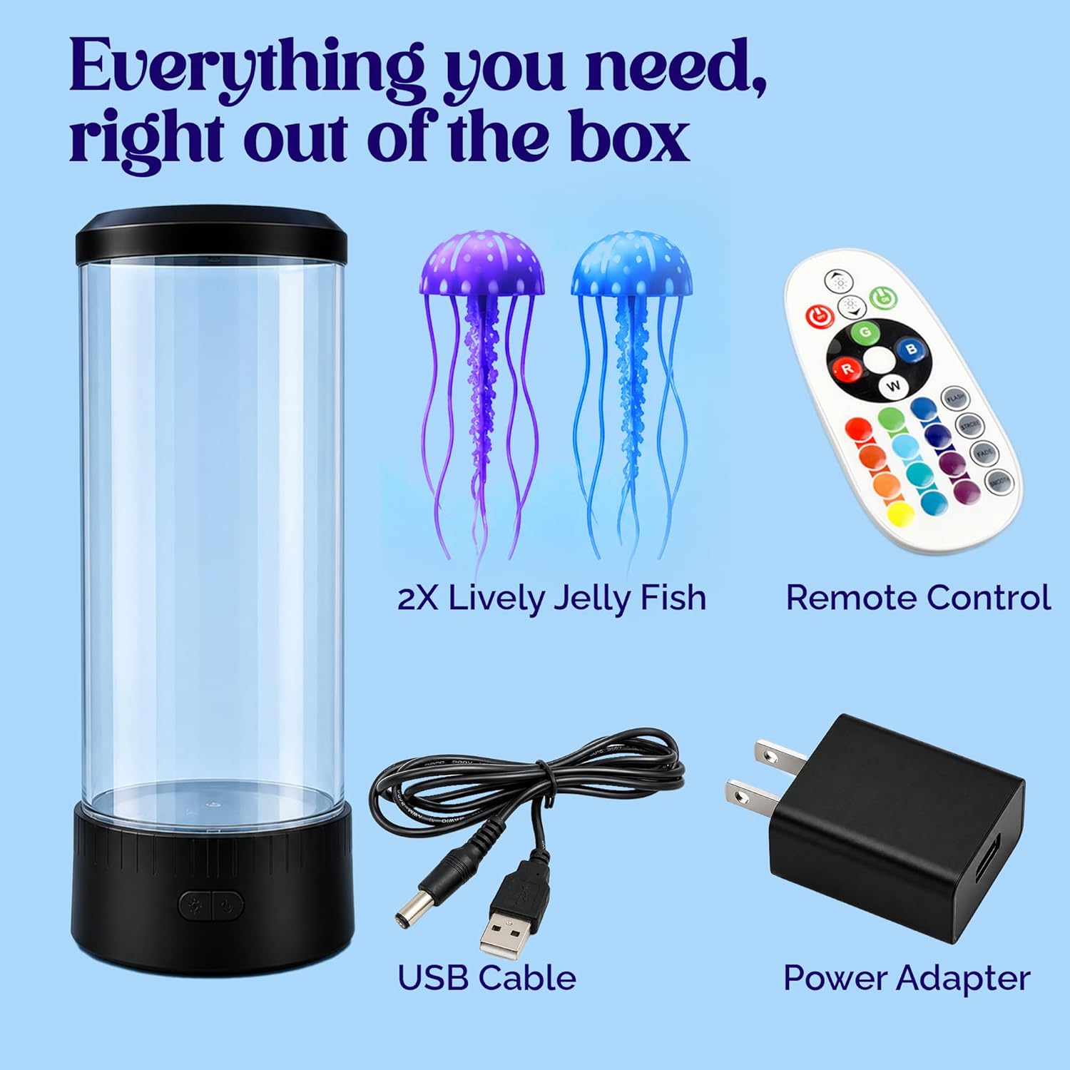 Brewish Jellyfish Lamp, 16 Color Options, 4 Mode Lifelike Jellyfish Aquarium, Auto Shutdown, Remote Control Electric Jellyfish LED Night Light, Fake Aquarium, Home Decor, Sensory Lamp for Autism, ADHD - Image 6
