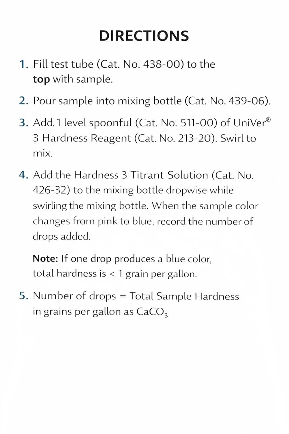 Hach Total Hardness Test Kit, Model 5-B, Drop Count Titration, 145300 | Water Analysis Kit, 2 Reagents, Measuring Tube, Square Bottle, Measuring Scoop - Image 2