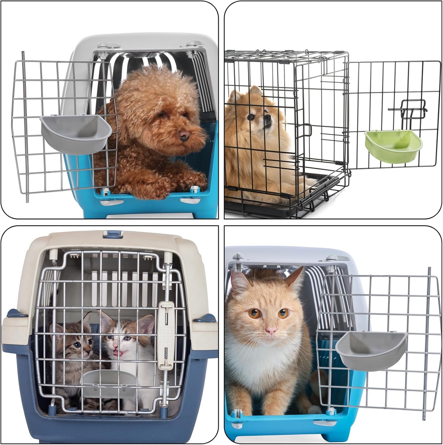 2 Pack Feeder, Hanging Food Bowl Feeder Food and Water Container for Wire Cage Feeding Dish Hanging Cups for Birds Hamsters Mice Rats Guinea Pig Small Pets - Image 7