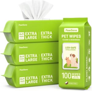 PawSono Hypoallergenic Pet Wipes fo...
