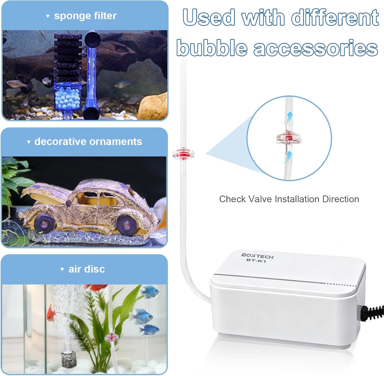 Ultra Quiet Aquarium Air Pump 2W Oxygen Pump | Energy-saving for 1-30 gallon freshwater & saltwater tanks, Ultra-quiet operation,ideal for home aquariums - Image 5