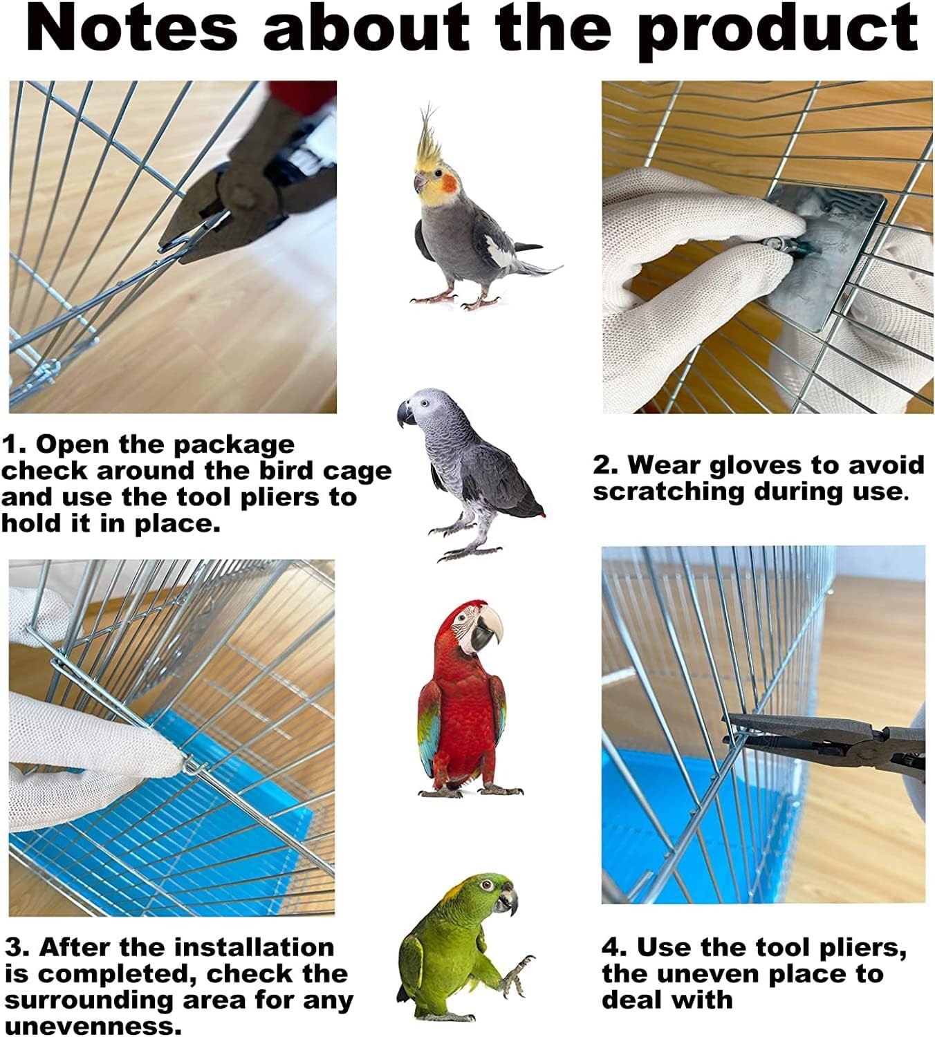 Small Bird Travel Cage - Lightweight Small Birds Starter Kit with Birdcages and Accessories Great for Parakeets Lovebirds Parrotlets Finches Canaries - Image 7