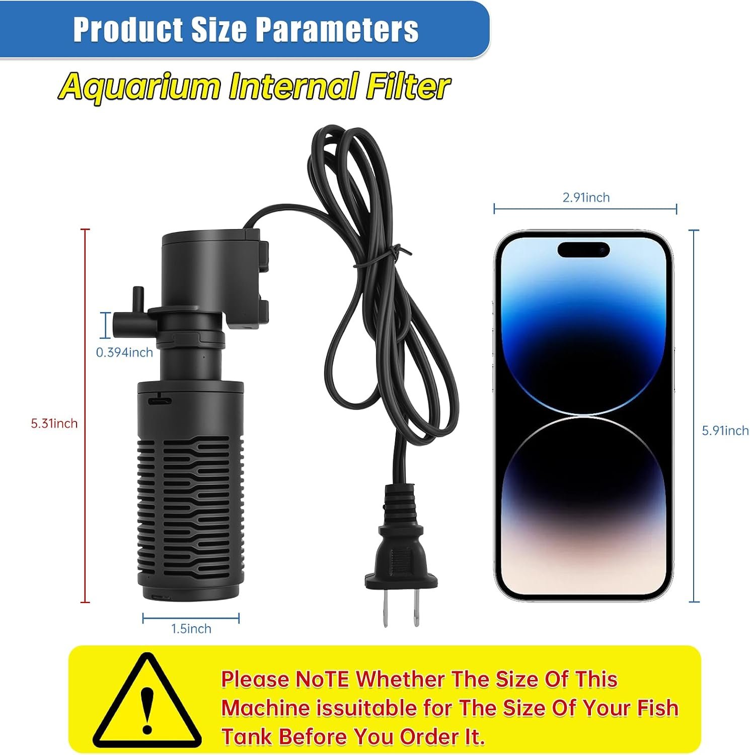 Aquarium Filter for 5-10 Gallon Tank – Ultra Quiet Submersible Filter Pump, 4W Energy Efficient, Adjustable Flow, Easy to Install, for Freshwater Fish and Small Aquariums - Image 6
