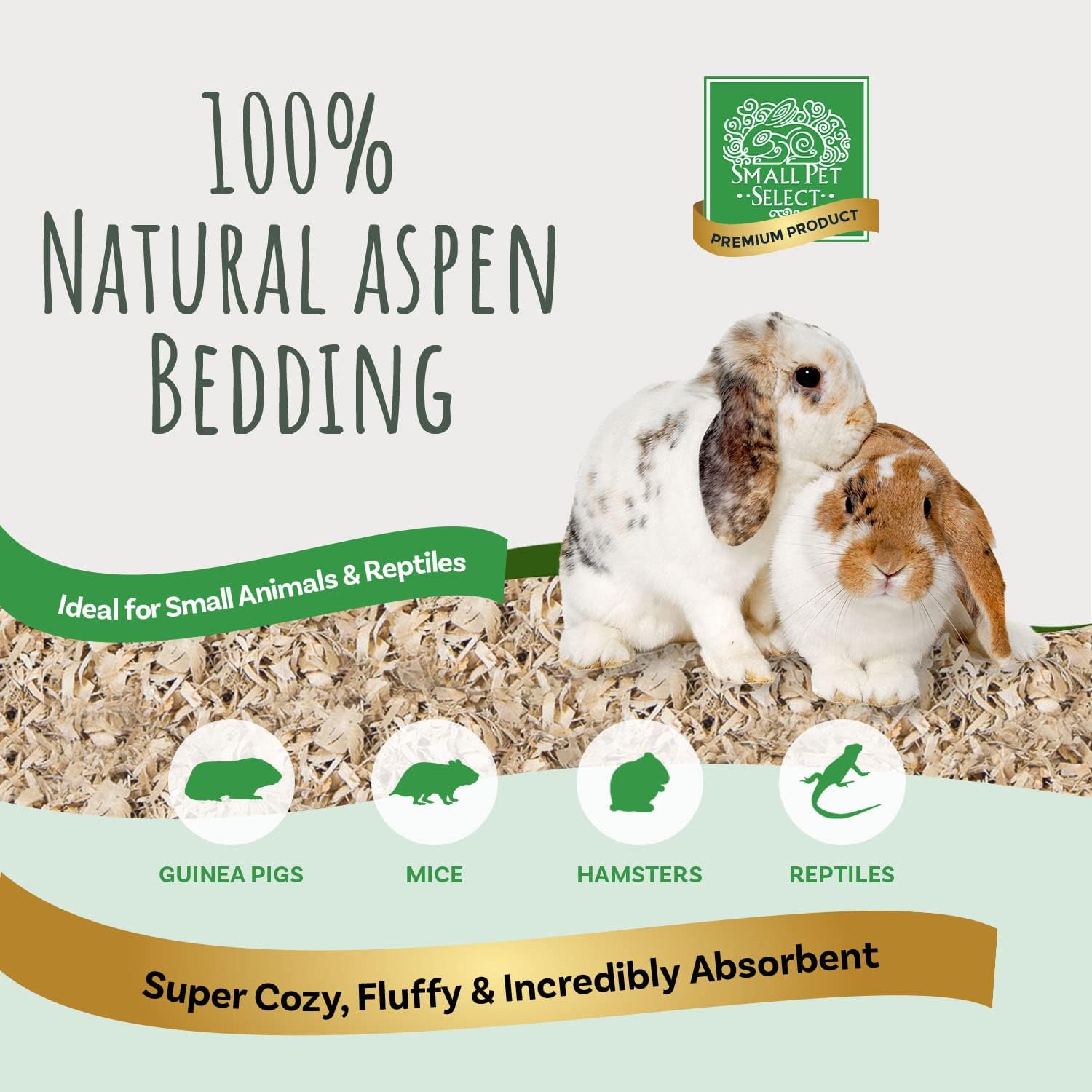 Small Pet Select Premium Natural Aspen Bedding, Animal Bedding for Small Indoor and Outdoor Pets, Made in The USA, Jumbo Size 282 L (2 Pack, 141 L Each) - Image 2