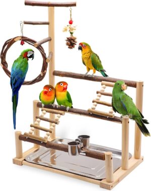 Bird Playground, Natural Wooden Par...