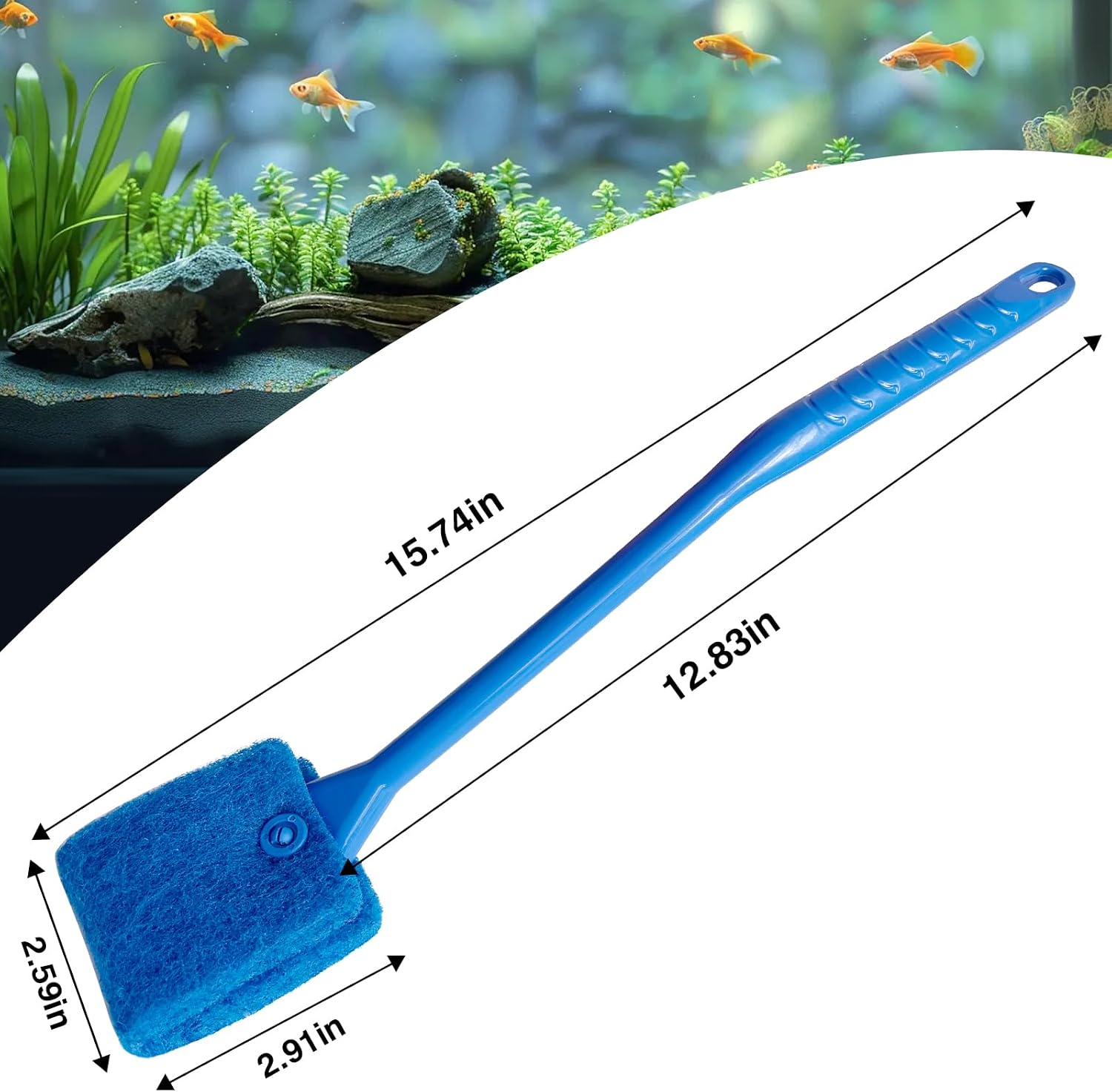 Promising Aquarium Cleaning Brush,Fish Tank Scrubber with Non-Slip Handle - Aquarium Brush Double Sided Sponge Brush - Algae Cleaner Tools with 3 Cleaning Replacement Pads for Aquariums & Home - Image 7