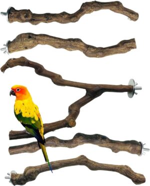 5 PCS Natural Grape Stick Perch Swi...