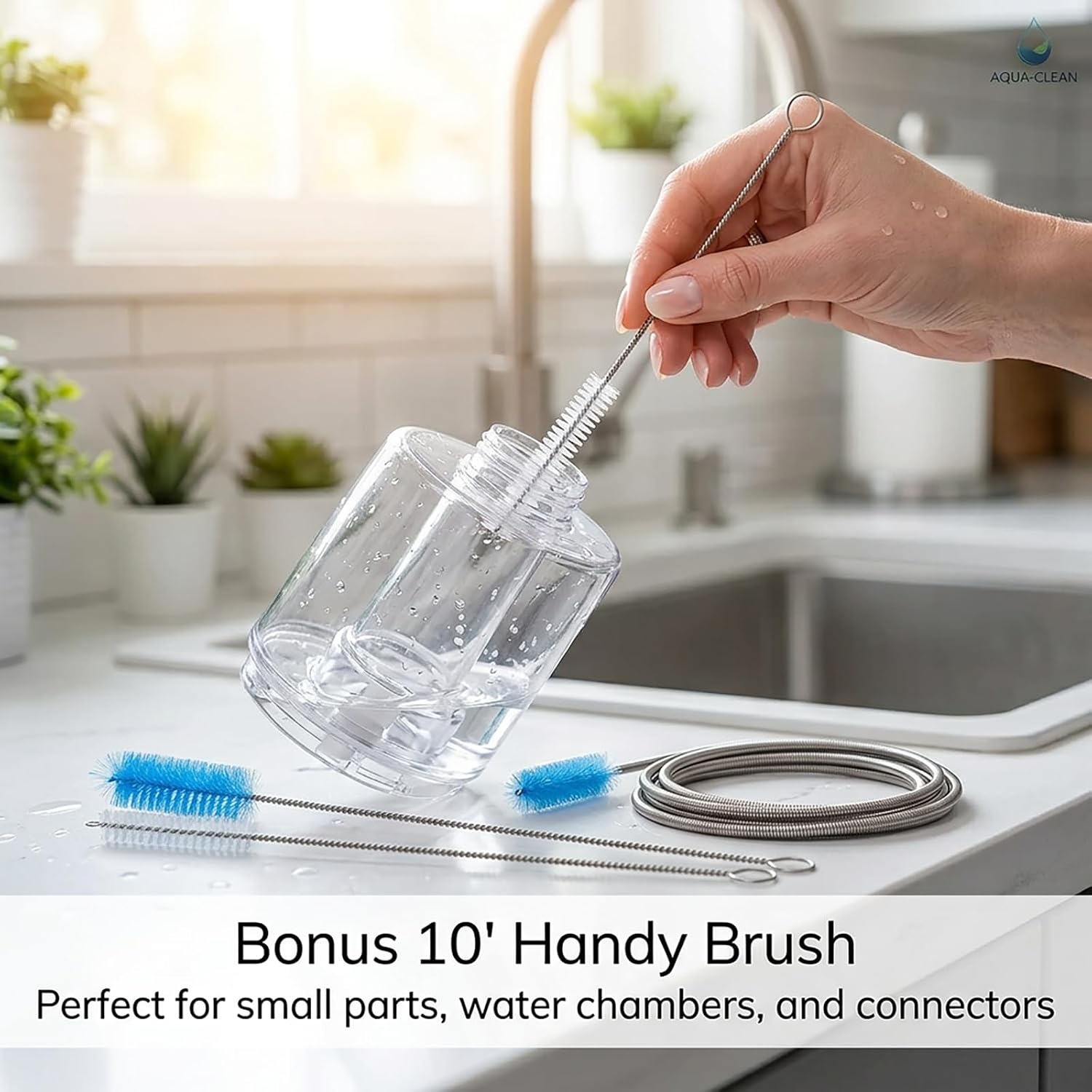 67" Flexible Drain Brush Set, Double Ended Long Hose Pipe Cleaner with 2 Pcs 8.2" Straw Cleaning Brushes, Nylon Tube Cleaner Tool for Refrigerator Defrost, Aquarium Filter, Sink Drain - Image 7