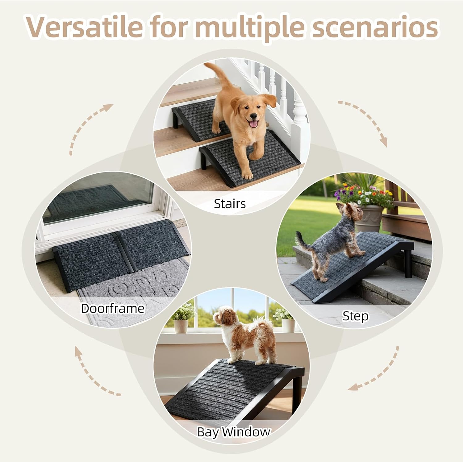 Dog Ramp for Stairs – Non-Slip Pet Steps with Locked-in Carpet & Iron Frame, Helps Senior Dogs & Small Breeds Climb Safely (2-Pack) - Image 3