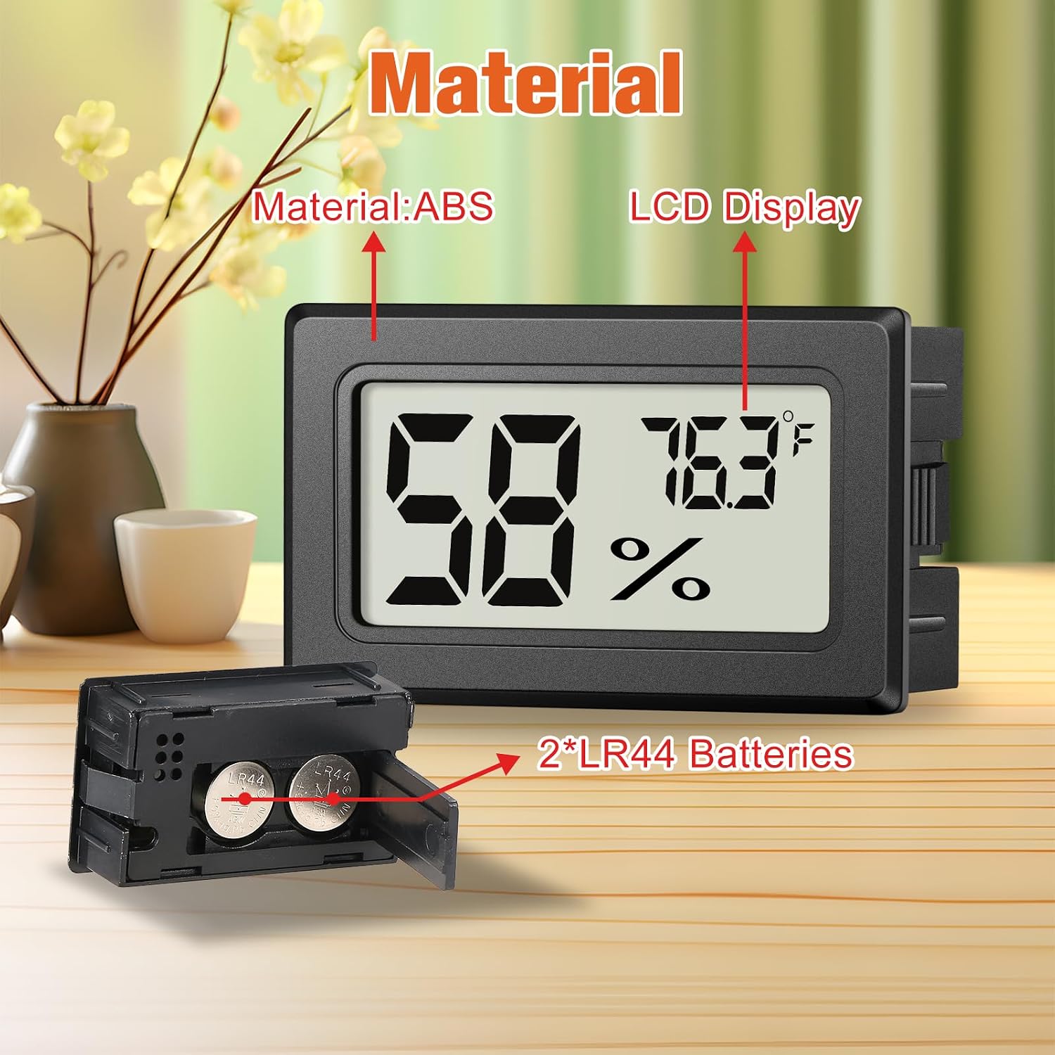 6 Pack Mini Hygrometer Indoor Humidity Meter, Digital Thermometer Monitor | Small Indoor Humidity Gauge Meter Fahrenheit (℉) for Thermostat Reptile Tank, Mason Jars JJMTDS - Image 5