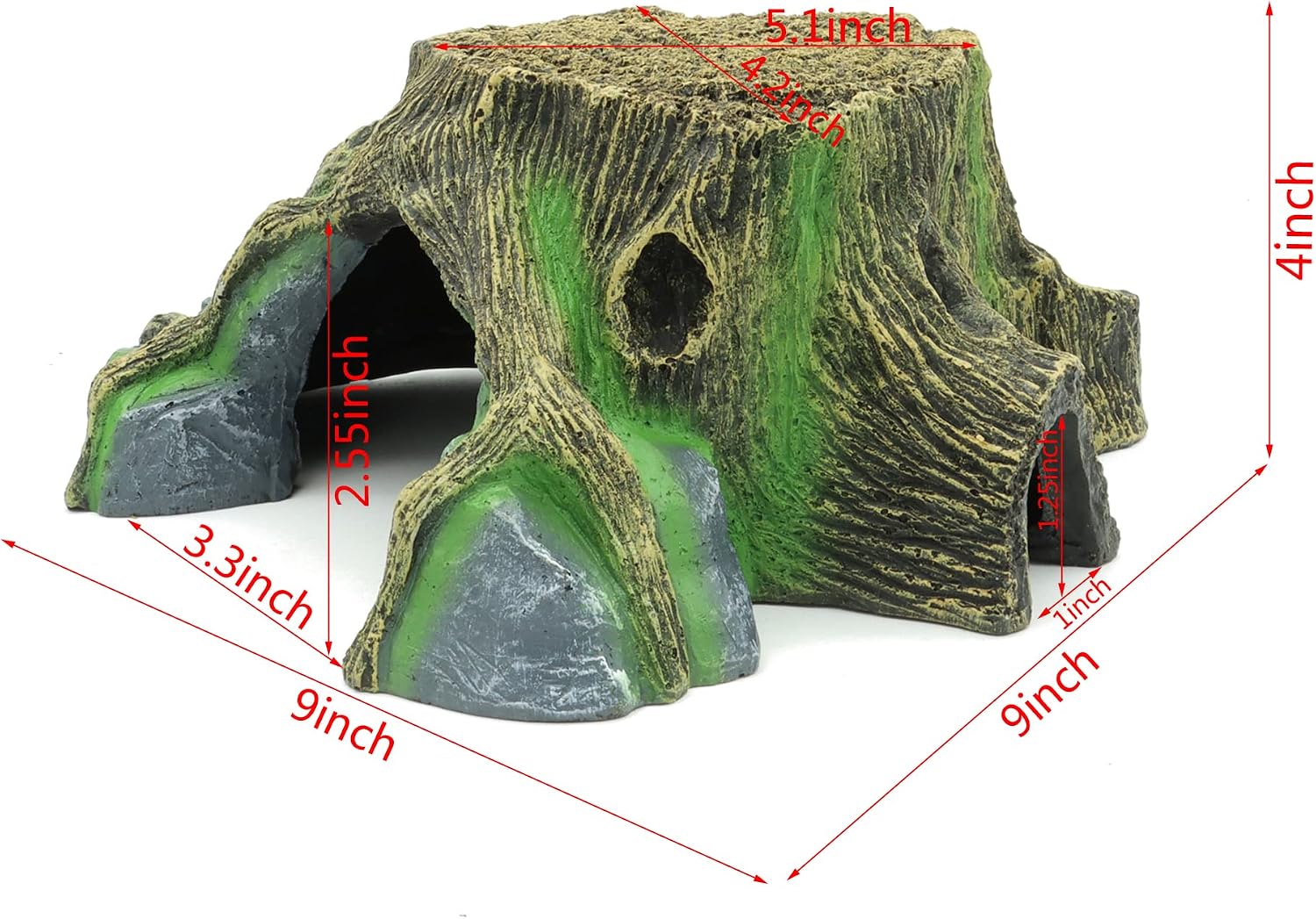 JIHAQUA Resin Large Turtle Tank Accessories Reptile Hideouts Cave Habitat Decor for Gecko Leopard Lizards Toad - Image 2