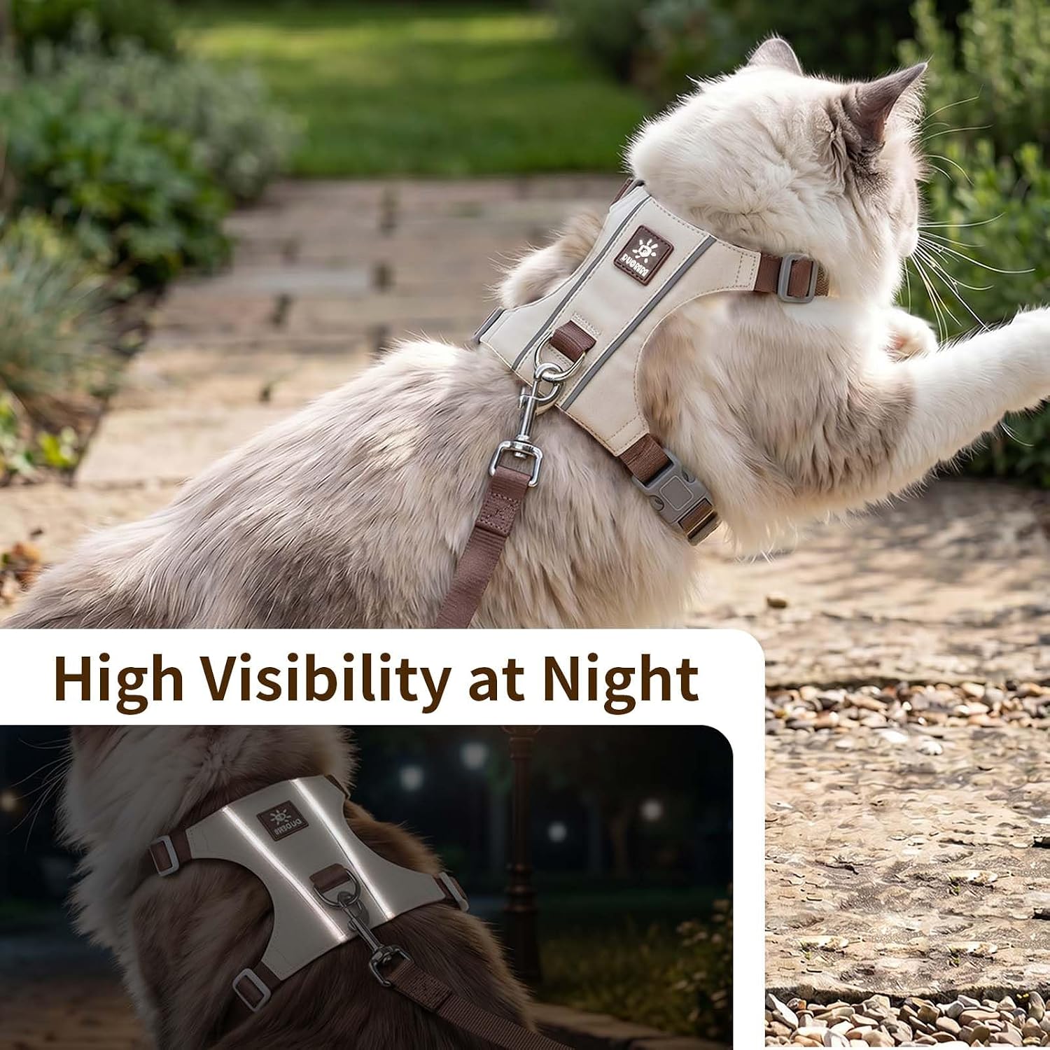 Cat Harness and Leash Set, Escape Proof Soft Kitten Vest with Reflective Strips, Tear-Resistant Taffeta Adjustable Harness for Small Cats Outdoor Walking - Image 9