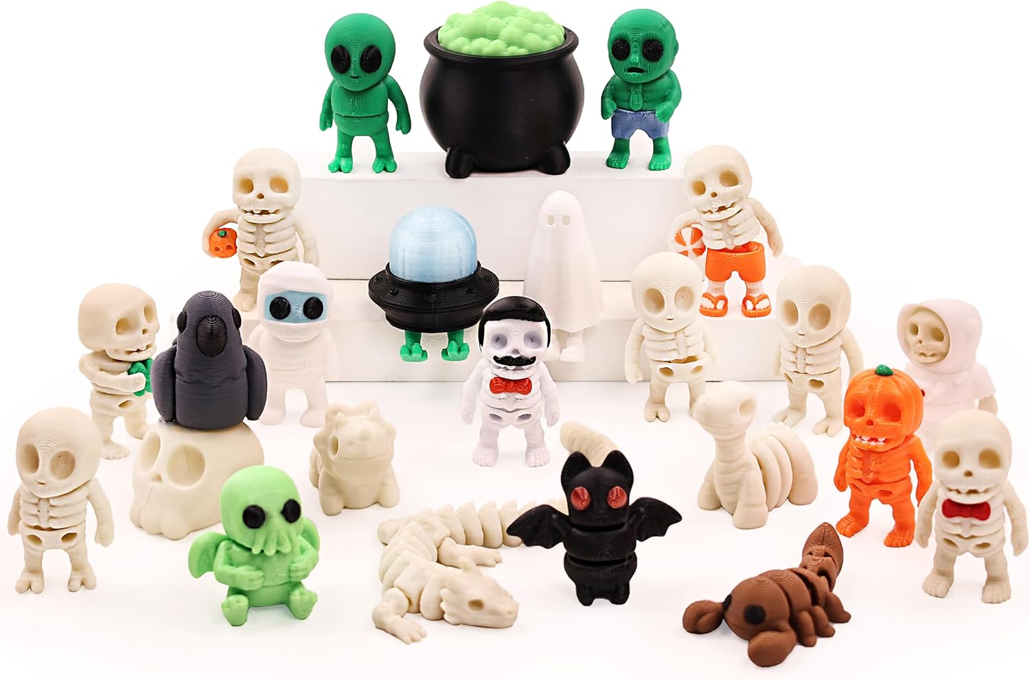3D Printed Horror Figurines Set, Articulated Halloween Figurines, Party Favors, Pocket Fidget Toys, Goodie Bag Stuffers, Decorations, Classroom Rewards, Skeleton, Zombie, Alien - Image 6