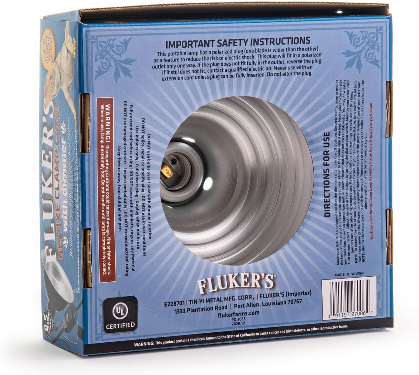 Fluker's Repta-Clamp Lamp, Heavy Duty Clamp Light For Reptile Tanks and Terrariums, UL/CUL Approved, Great for Reptile Basking, 150-Watt Maximum with Dimmable Switch, 8.5" | Heavy Duty Clamp Light for Reptile Tanks and Terrariums, UL/CUL Approved, Great for Reptile Basking, with Dimmable Switch - Image 2