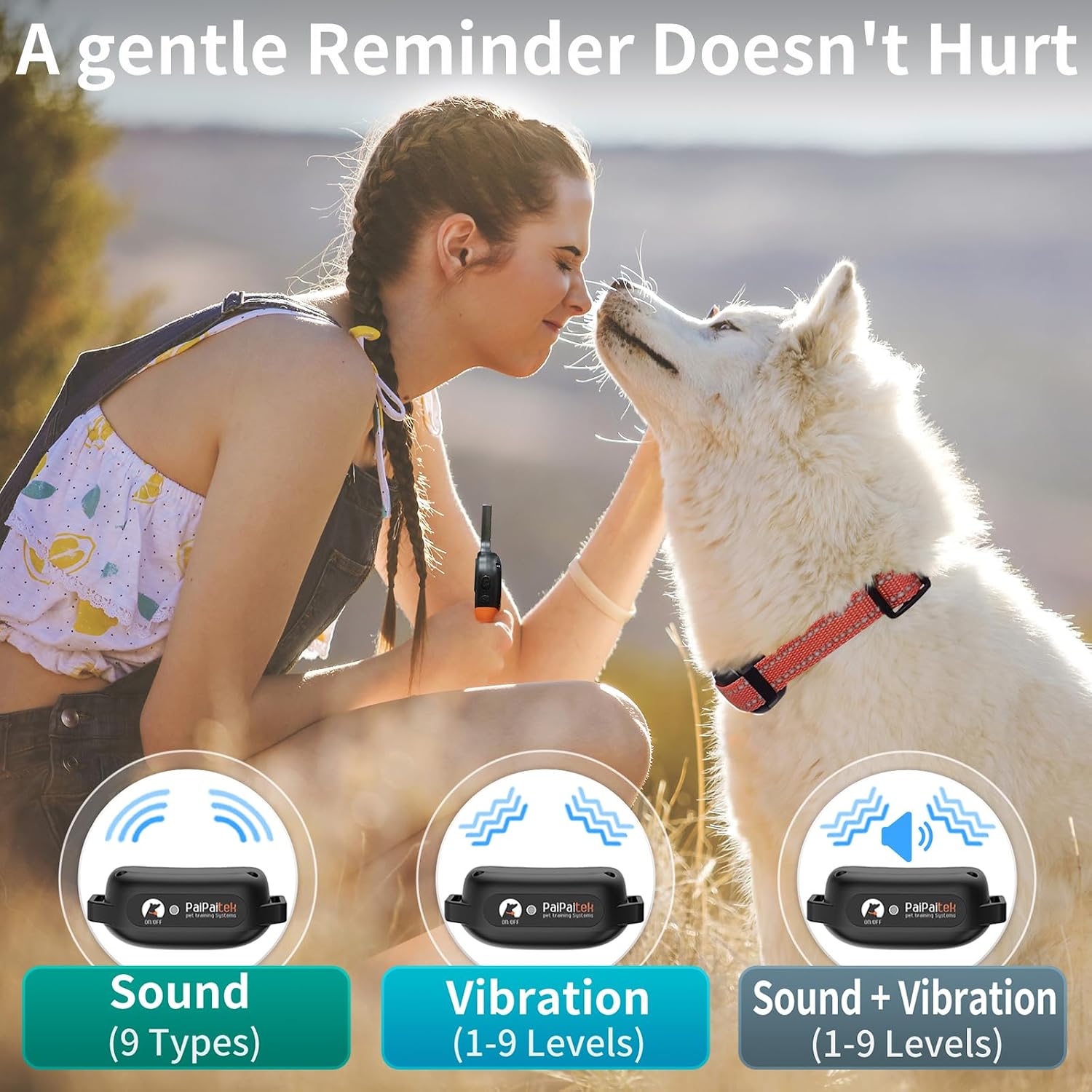 Dog Vibration Collar with Controller for 2 Dogs No Shock, 9 Types of Beeps and Vibrations, 3300ft Range & Upgraded Waterproof Training Collar for Dogs 5-120lbs - No Prongs - Image 6