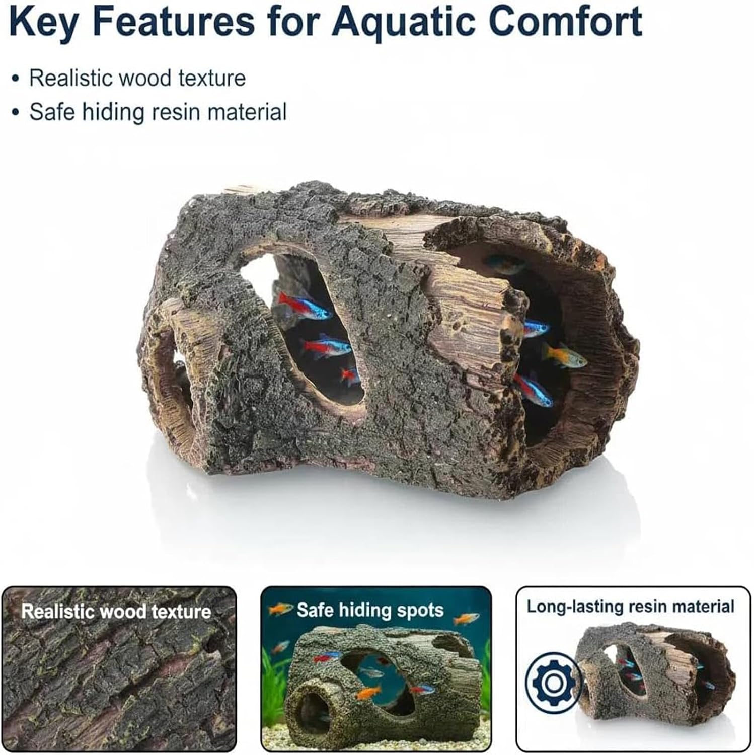 Aquarium Decorations Fish Tank Decor Betta Cave Accessories Ornament for for Fish Shrimp Reptiles to Play Hide Rest Breed, Small - Image 6