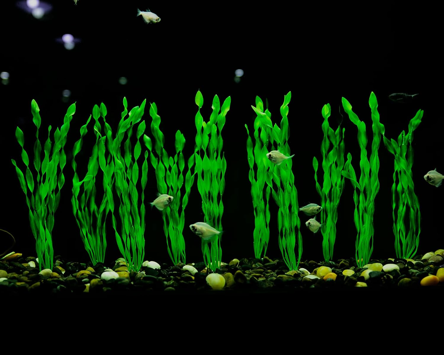 MyLifeUNIT Artificial Seaweed Water Plants for Aquarium, Plastic Fish Tank Plant Decorations 10 PCS (12 Inches Tall, Green) - Image 5