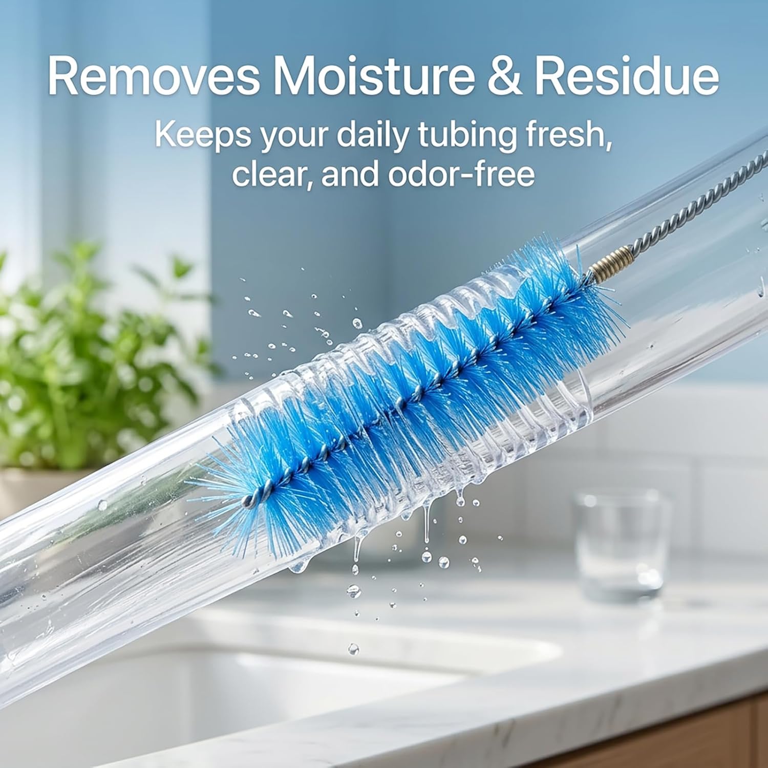 67" Flexible Drain Brush Set, Double Ended Long Hose Pipe Cleaner with 2 Pcs 8.2" Straw Cleaning Brushes, Nylon Tube Cleaner Tool for Refrigerator Defrost, Aquarium Filter, Sink Drain - Image 4