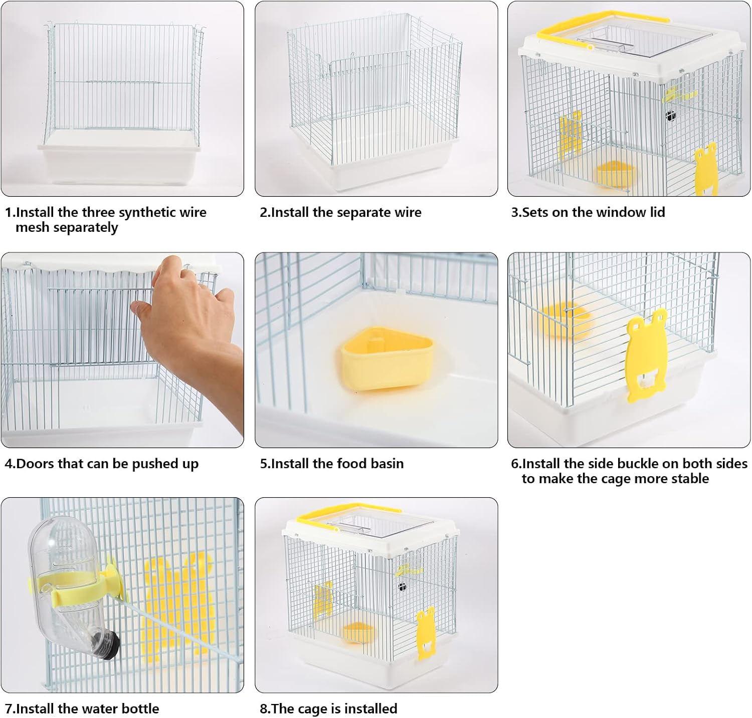 Hamster Travel Portable Carrier Cage Small Animal Carry Case | with Water Bottle&foodbowl& for Dwarf Hamster,Ferrets,Hedgehog,Chinchilla(White) - Image 6