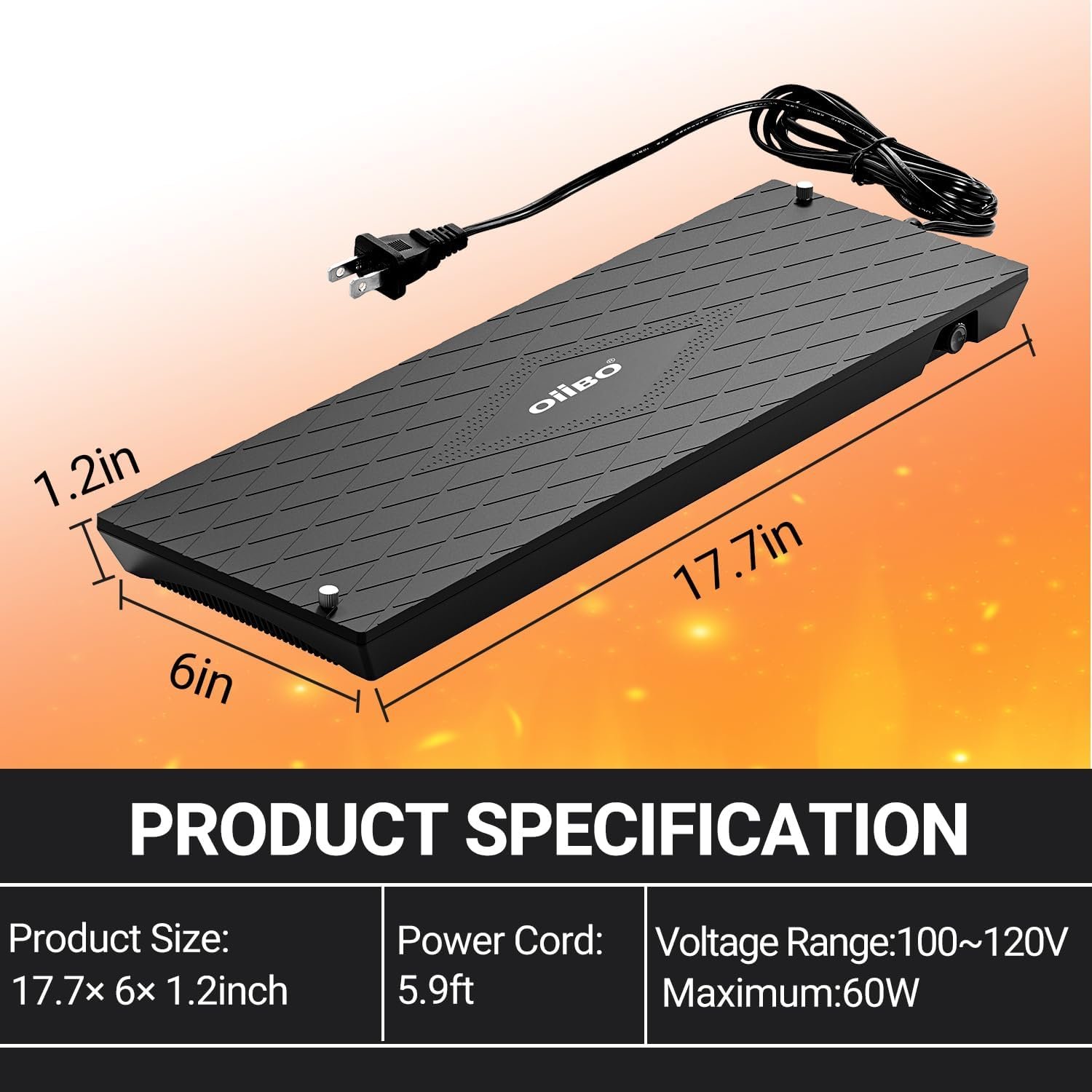 Reptile Heat Panel Adjustable Temperature 60W Reptile Heater for Terrariums, Energy Efficient & Non-Light Reptiles Heating Plate for Snakes,Crested Gecko,Leopard,Turtles - Image 6